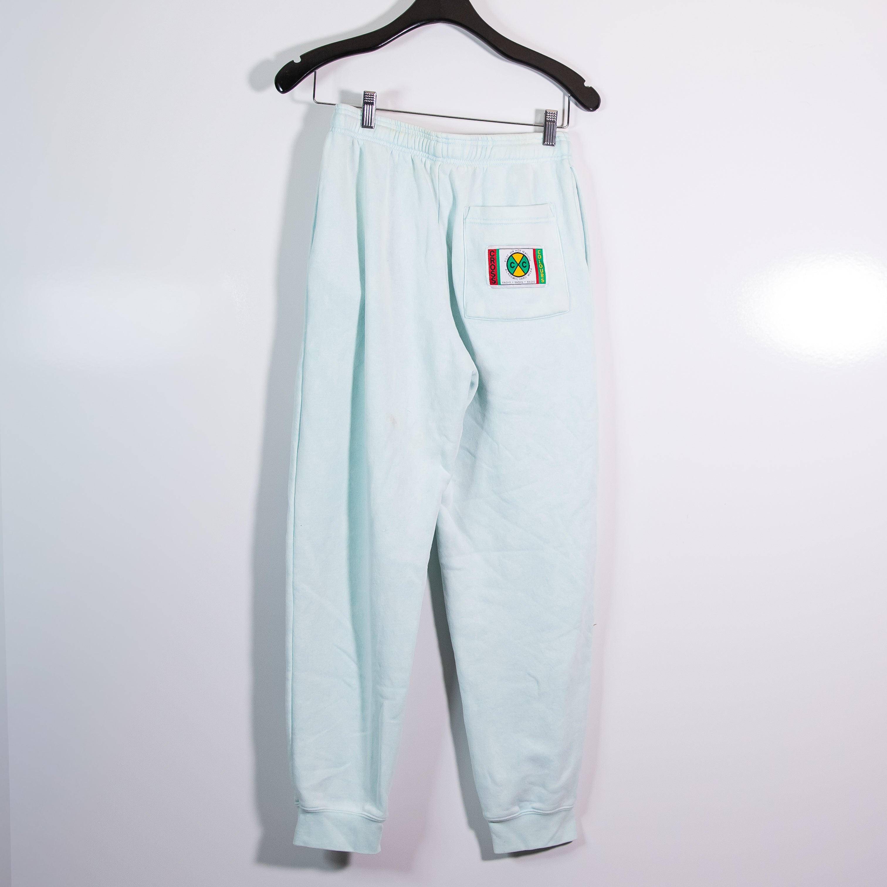 Colours World Peace Cotton Fleece Lined Pull On Joggers Sweat Pants Blue Small