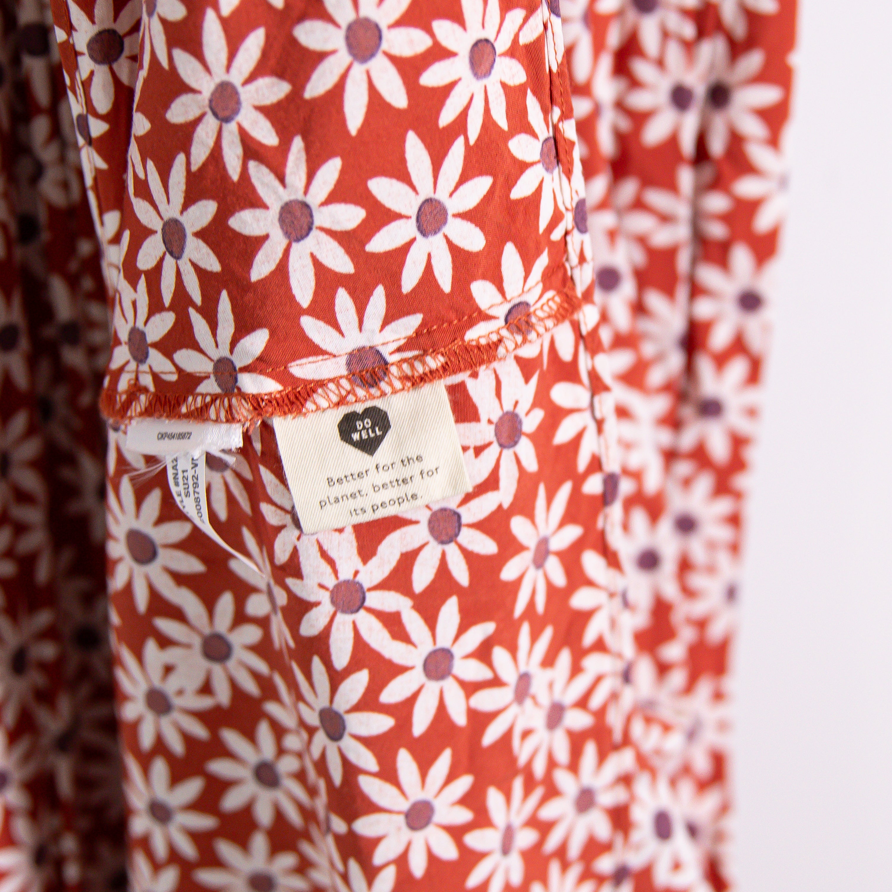 Madewell Women's Clara Midi Dress In Falling Daisies Russet Print Pattern S