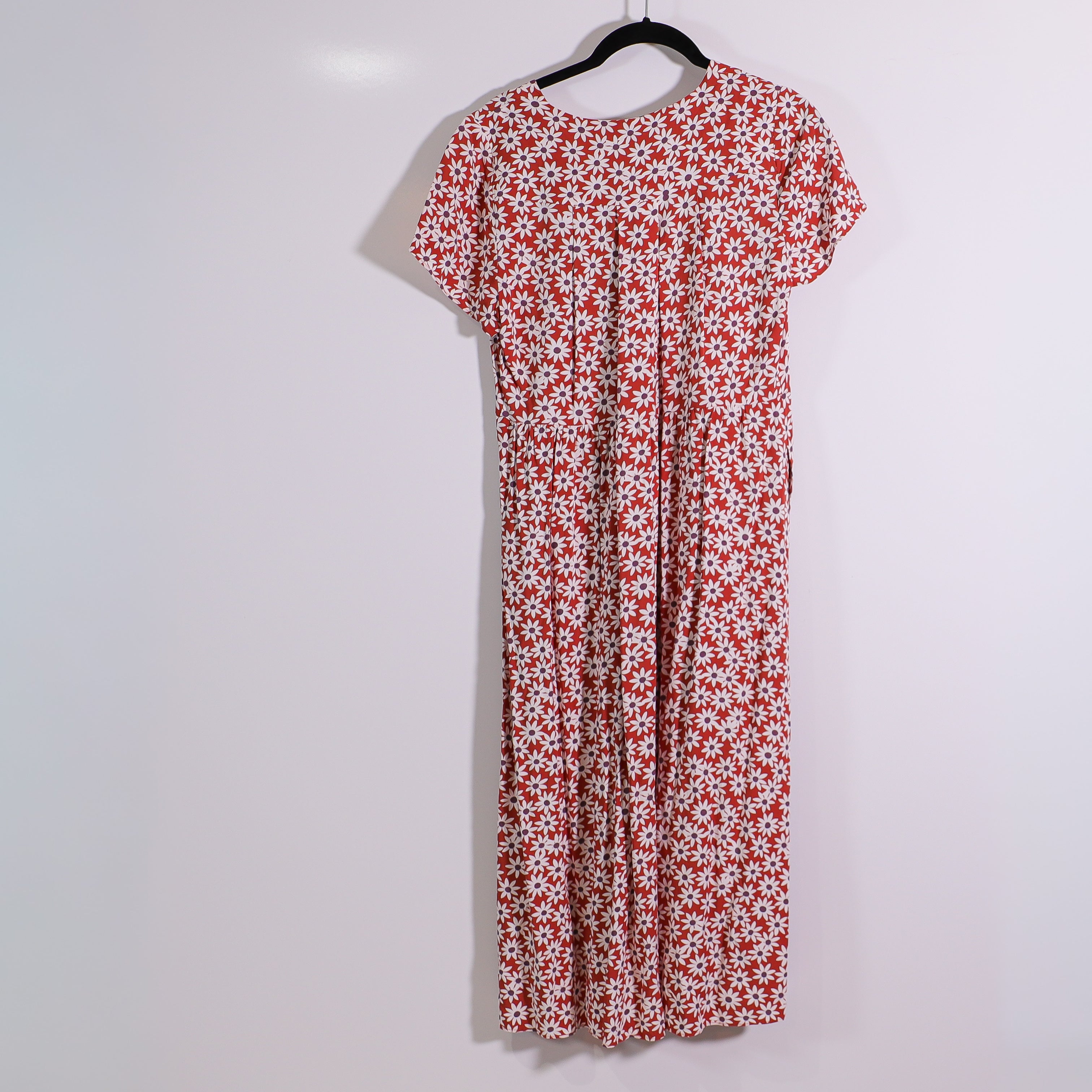 Madewell Women's Clara Midi Dress In Falling Daisies Russet Print Pattern S