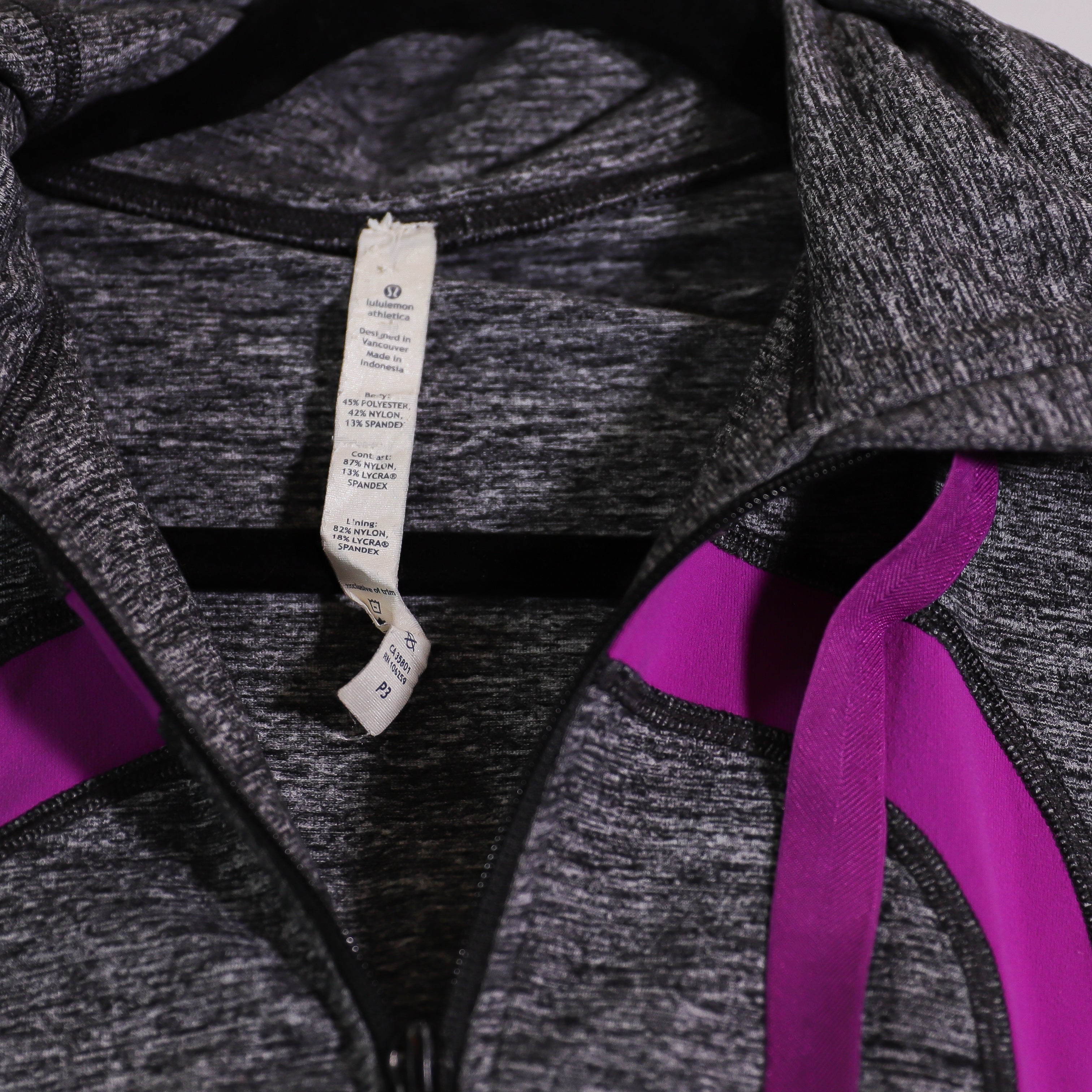 Lululemon Women's In Stride Full Zip Hooded Athletic Work Out Jacket Gray Purple