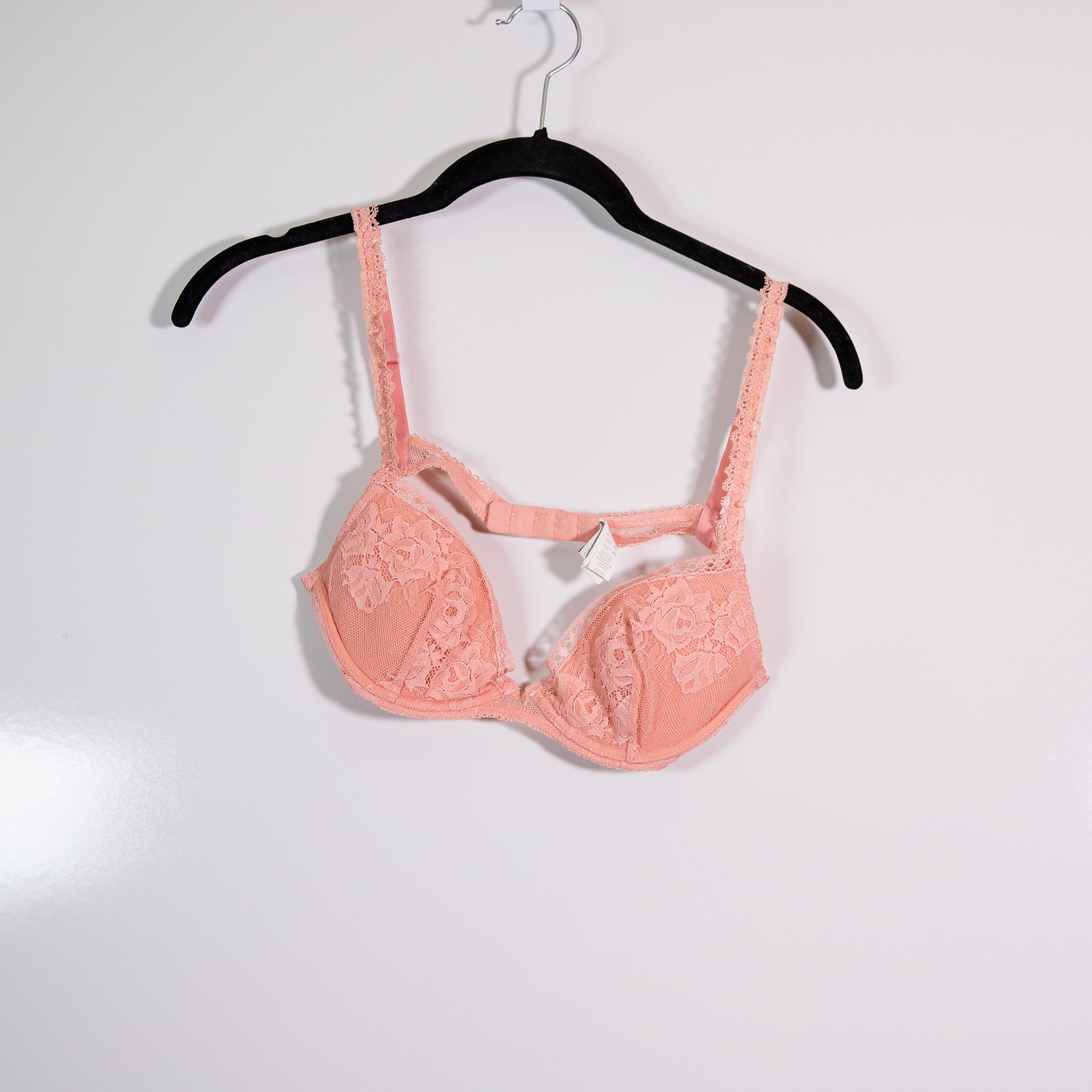 La Perla Made In Italy Lace Underwire Cup Lounge Intimates Bra Peach Pink 34A