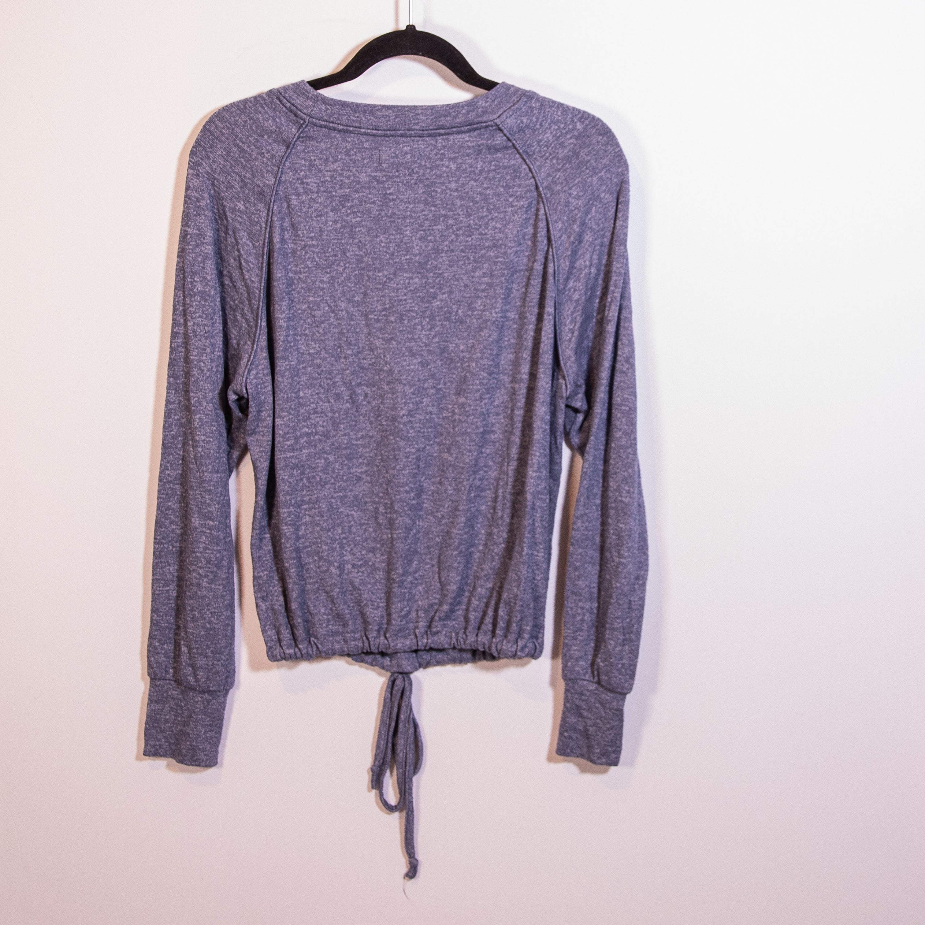 Ugg Gable Crew Neck Long Sleeve Cinch Tie Waist Pullover Sweater Blue Gray M