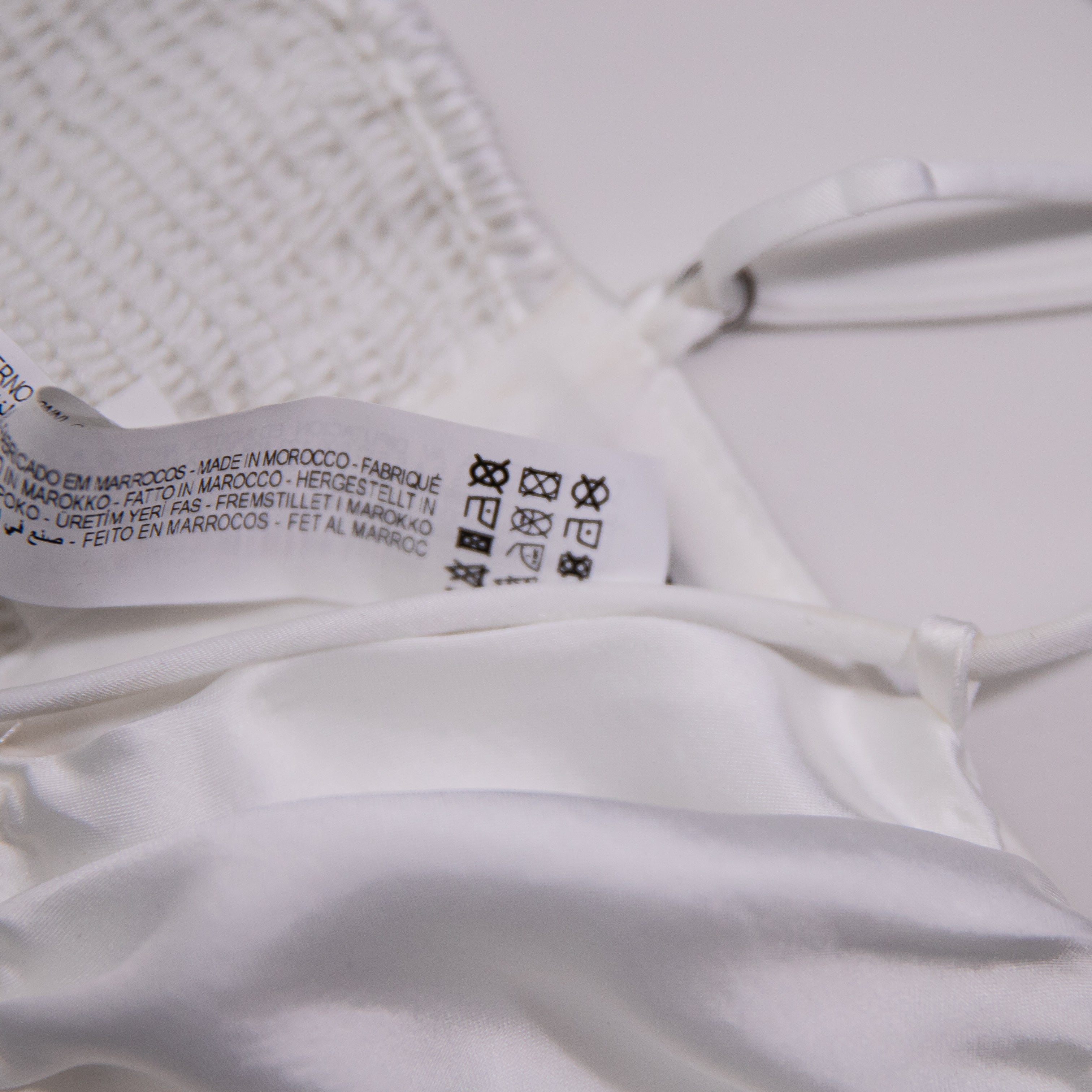 NEW Zara Satin Underwire Bra Corset Smocked Stretch Back Crop Top White Small