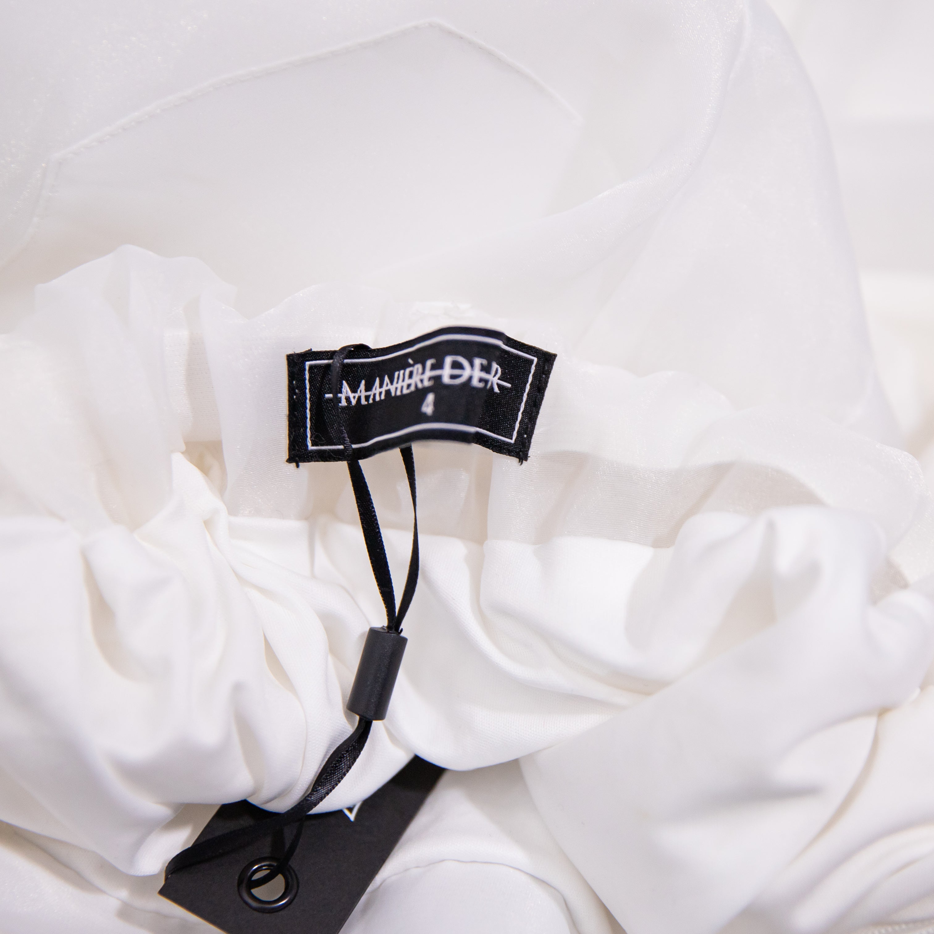 NEW Maniere De Voir Organza Semi Sheer Cargo Multi Pocket Trousers Pants White 4