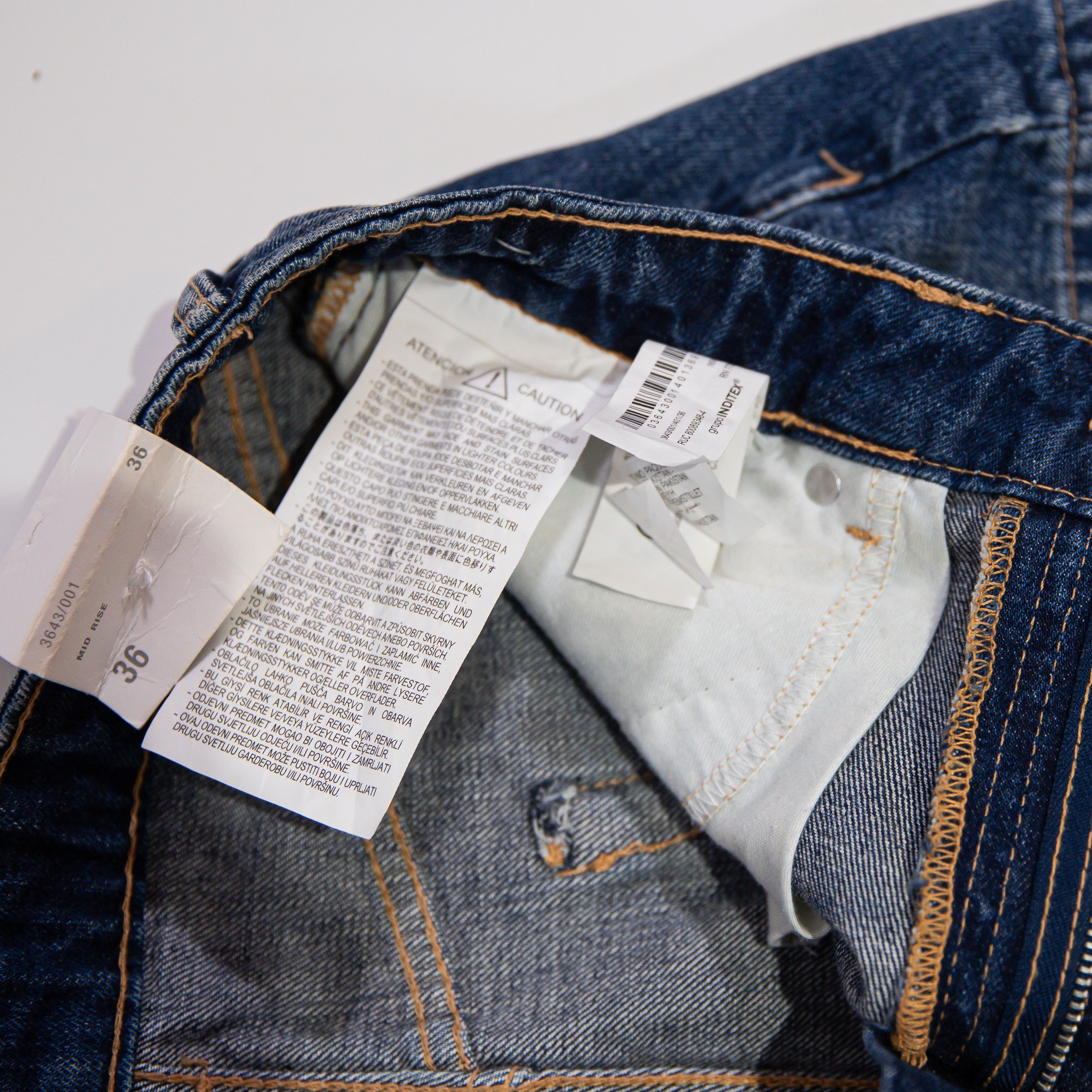 NEW Zara Cotton Mid Rise Mini A Line Denim Jean Shorts Blue 4