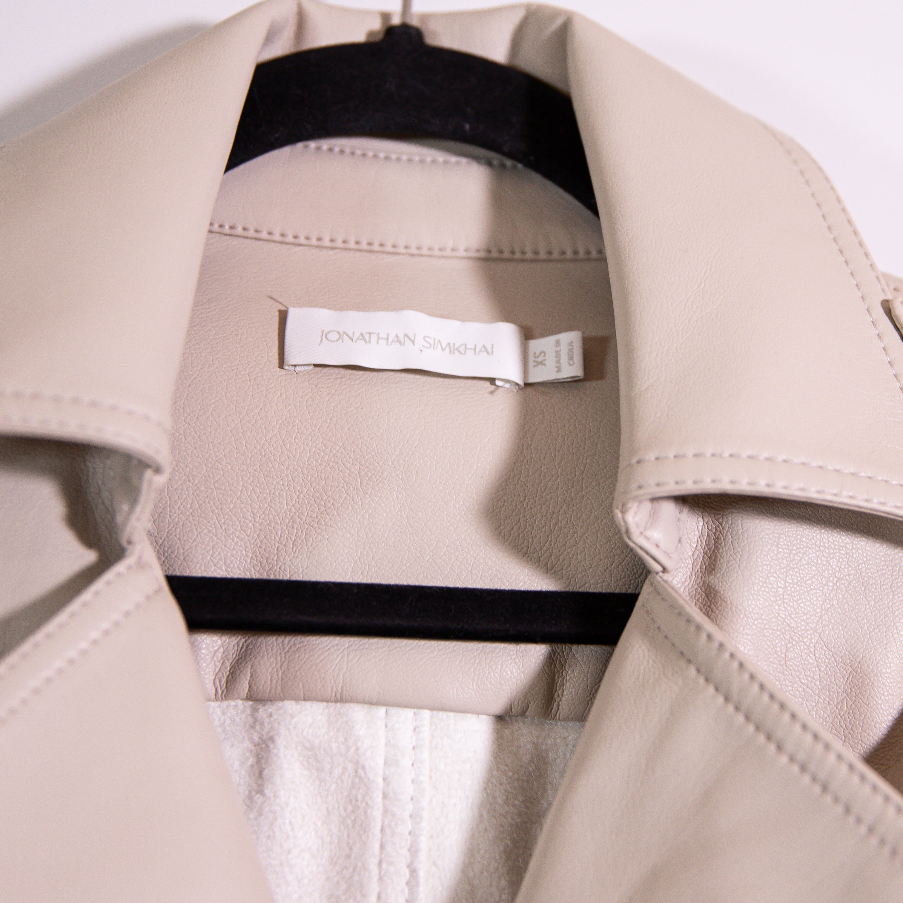 Jonathan Simkhai Chandler Faux Vegan Leather Long Sleeve Trench Coat Minidress