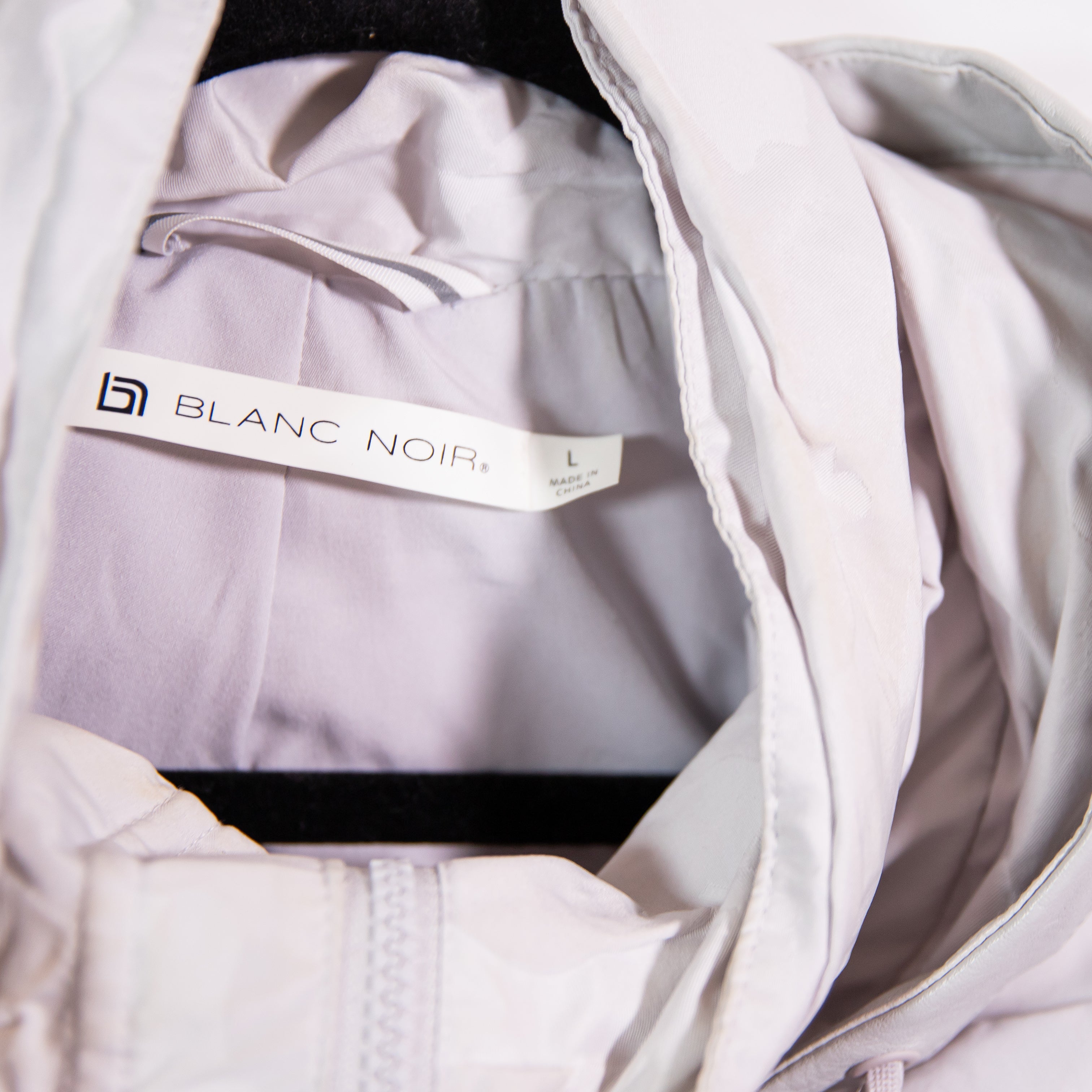 Blanc Noir Women's Gray White Camo Print Grenadier Anorak Rain Jacket Large