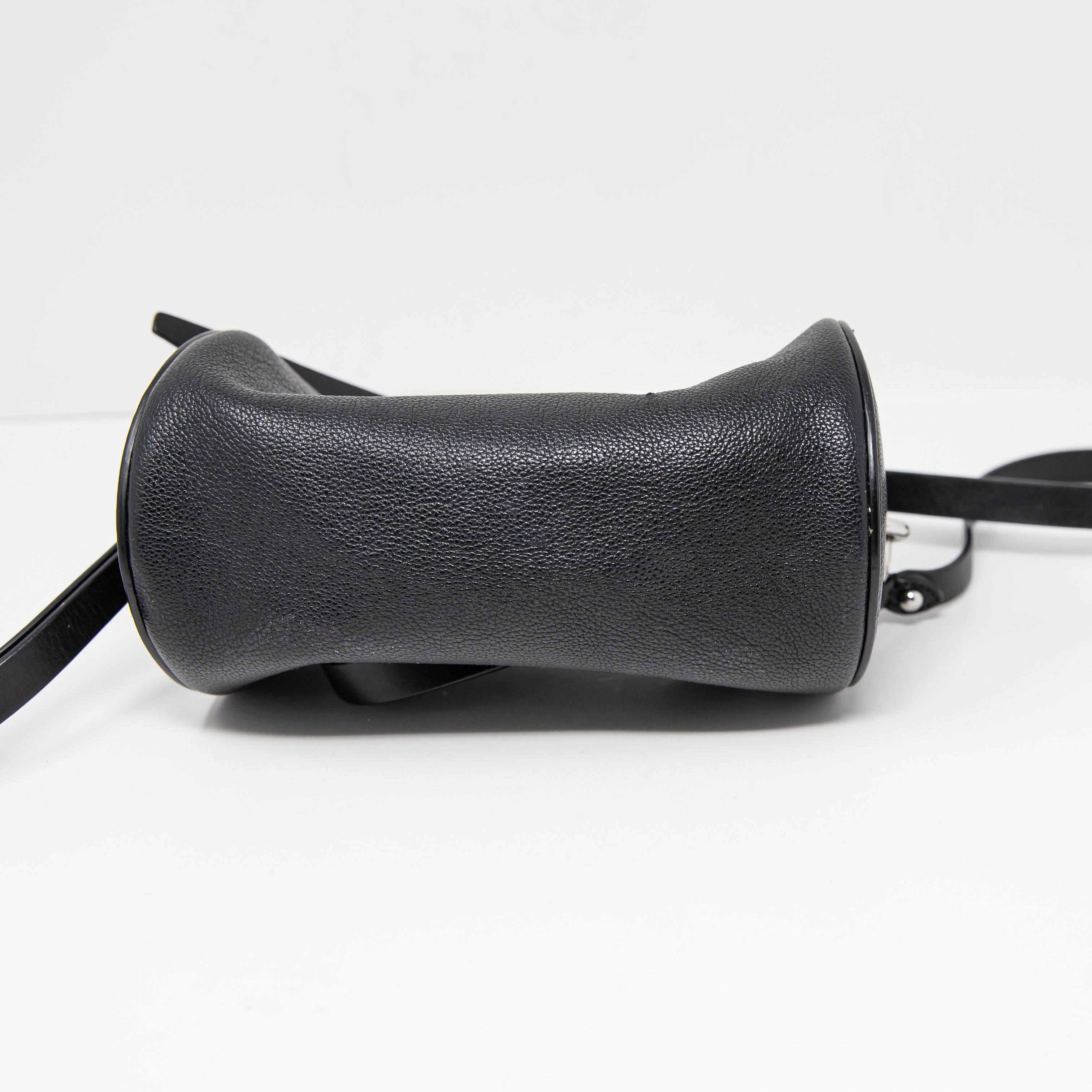 Rebecca Minkoff Barrel Circular Long Genuine Leather Crossbody Purse Bag Black