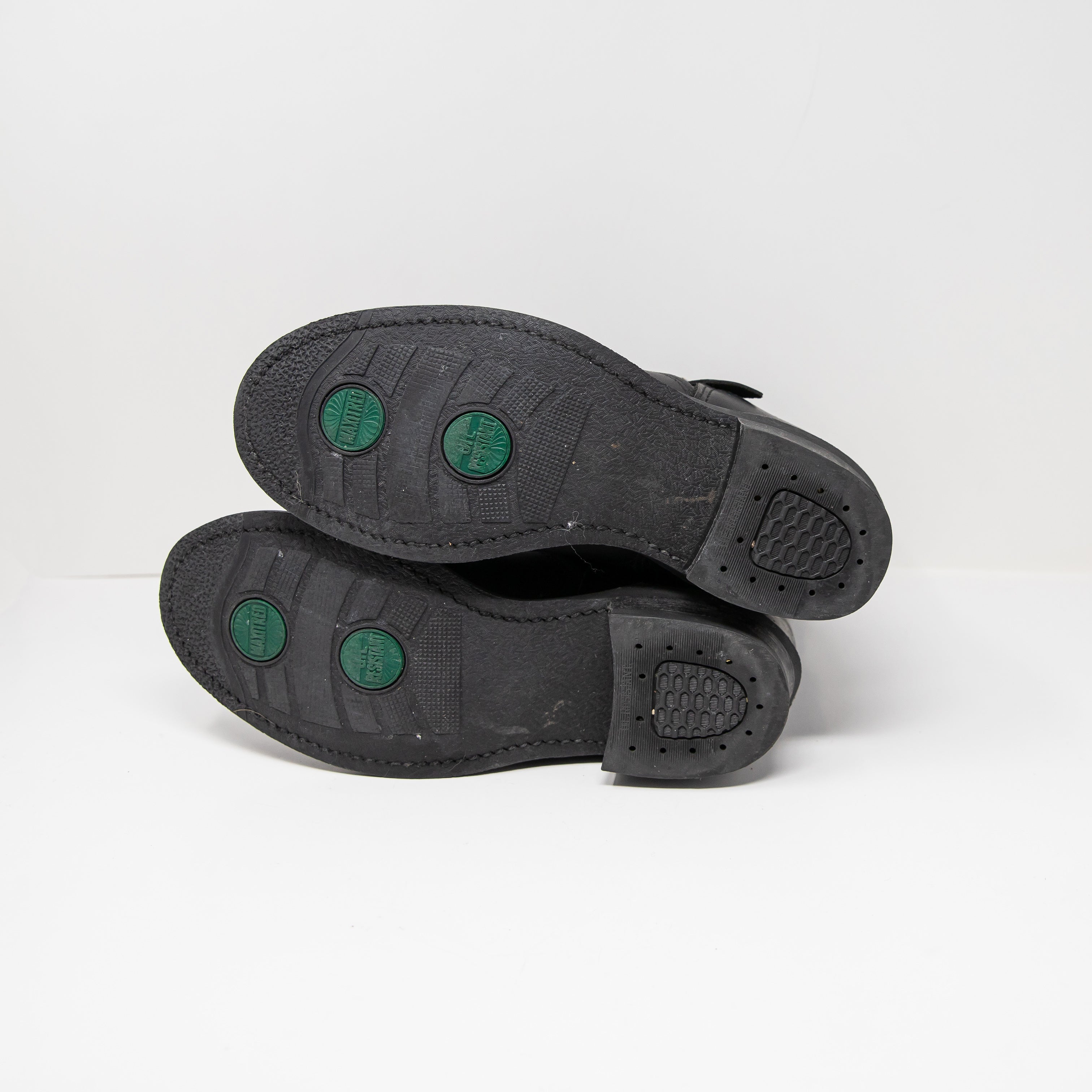 Frye Women's Engineer Pull On Block Heel Genuine Leather Moto Boots Shoes Black