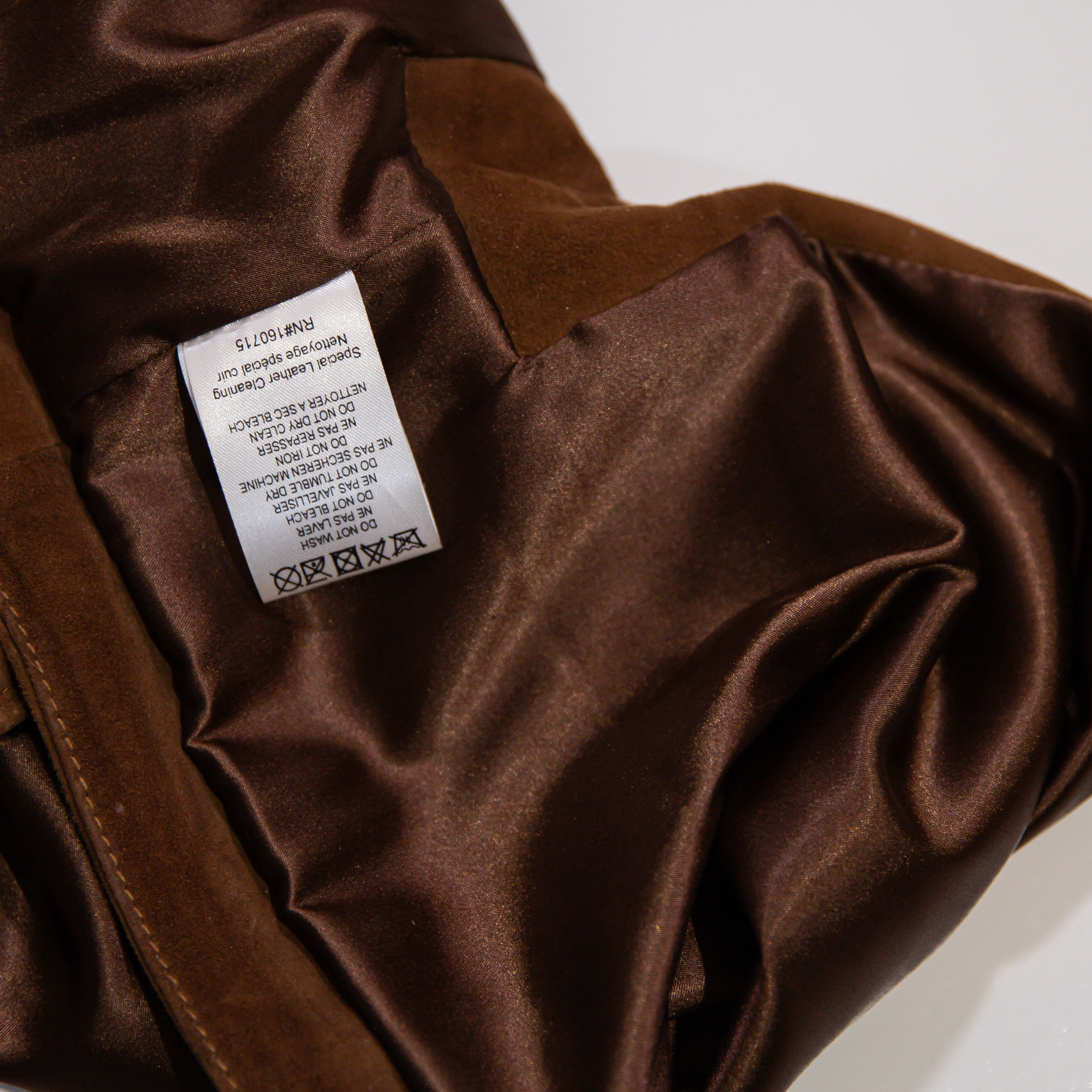 Retrofete Valerie Genuine Suede Leather Side Zip Mini Skirt Toffee Brown Small