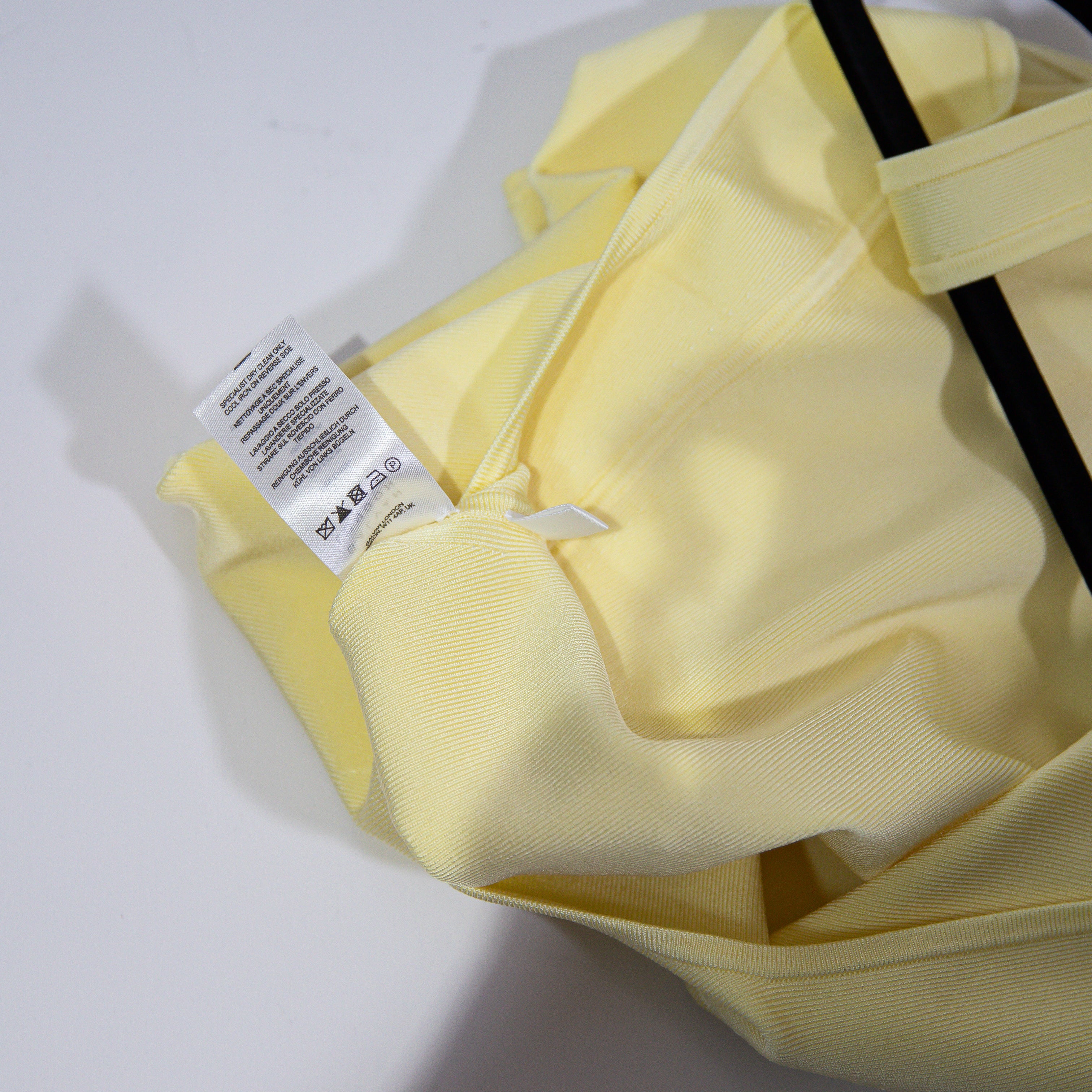 Galvan London Freya Stretch Rib Knit Sleeveless Square Neck Bodysuit Buttermilk