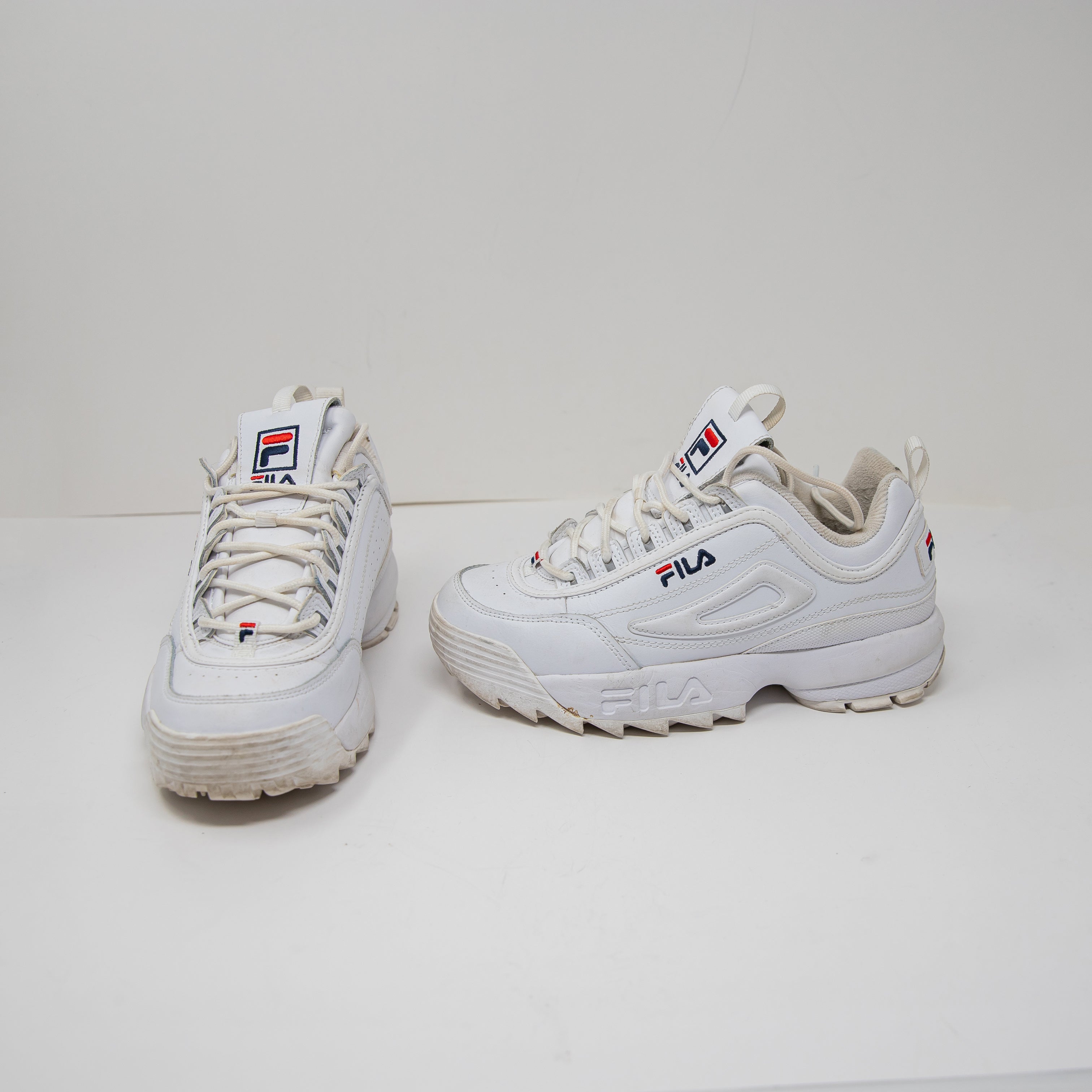 Fila Women's Nicondi Leather Low Top Chunky Sole Lace Up Sneakers Shoes White 7