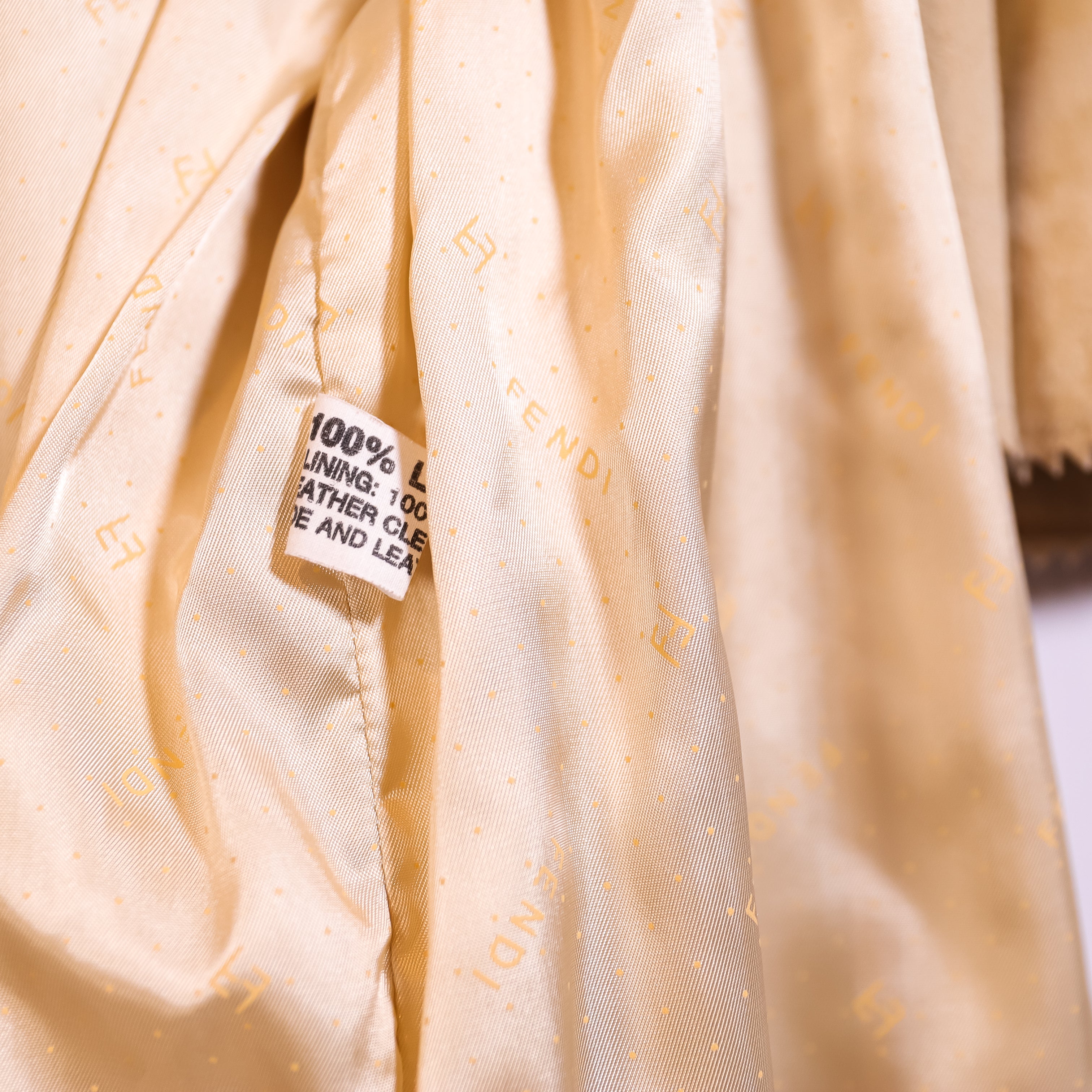 Fendi Roma Women's Vintage Genuine Suede Leather Short Sleeve Jacket Neutral 12