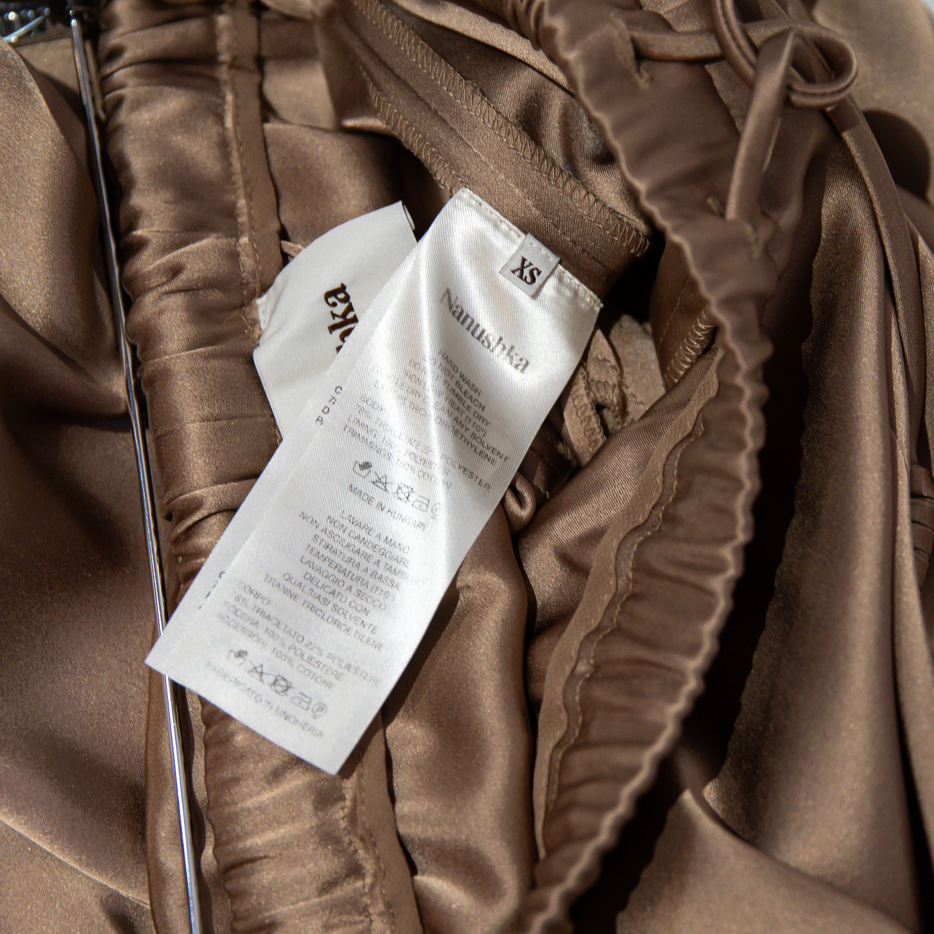 Nanushka Tupsa Mid Rise Straight Leg Trouser Pants Sandstone Neutral XS