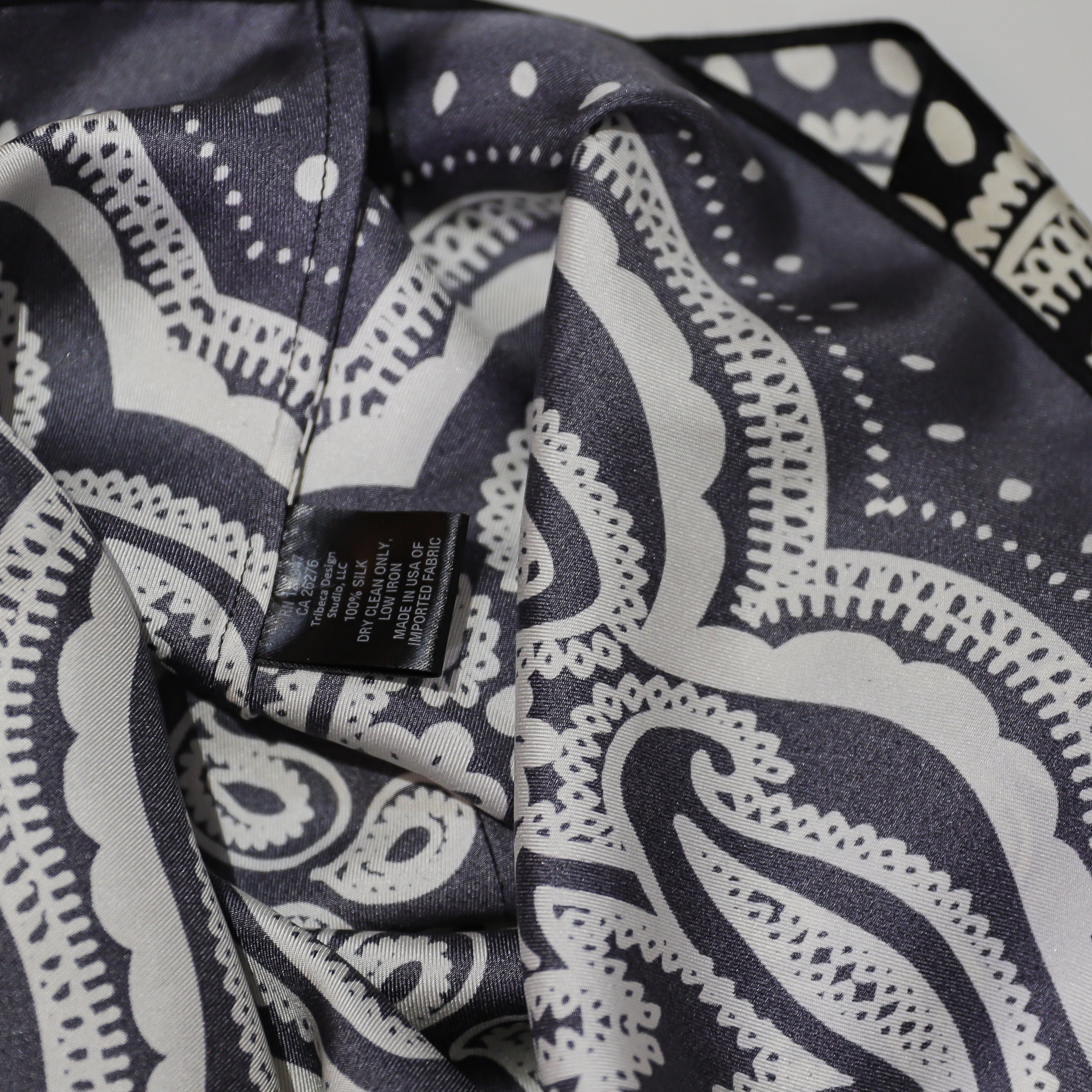 Nili Lotan Audrey Silk Satin Halter Neck Sleeveless Tank Top Black Ivory Paisley