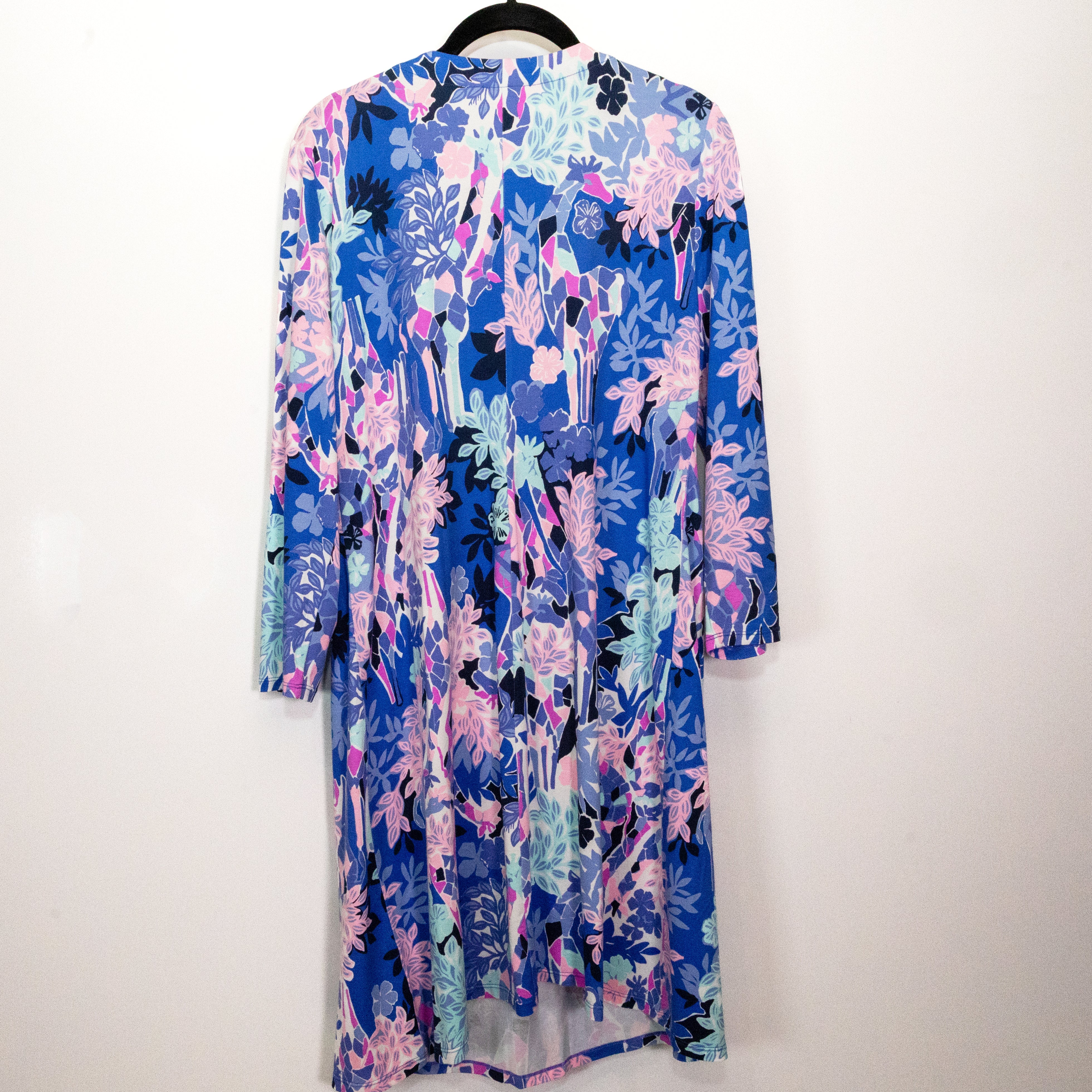 Lilly Pulitzer Melli Iris Blue Giraffe Park Print Pattern Mini Shift Dress L