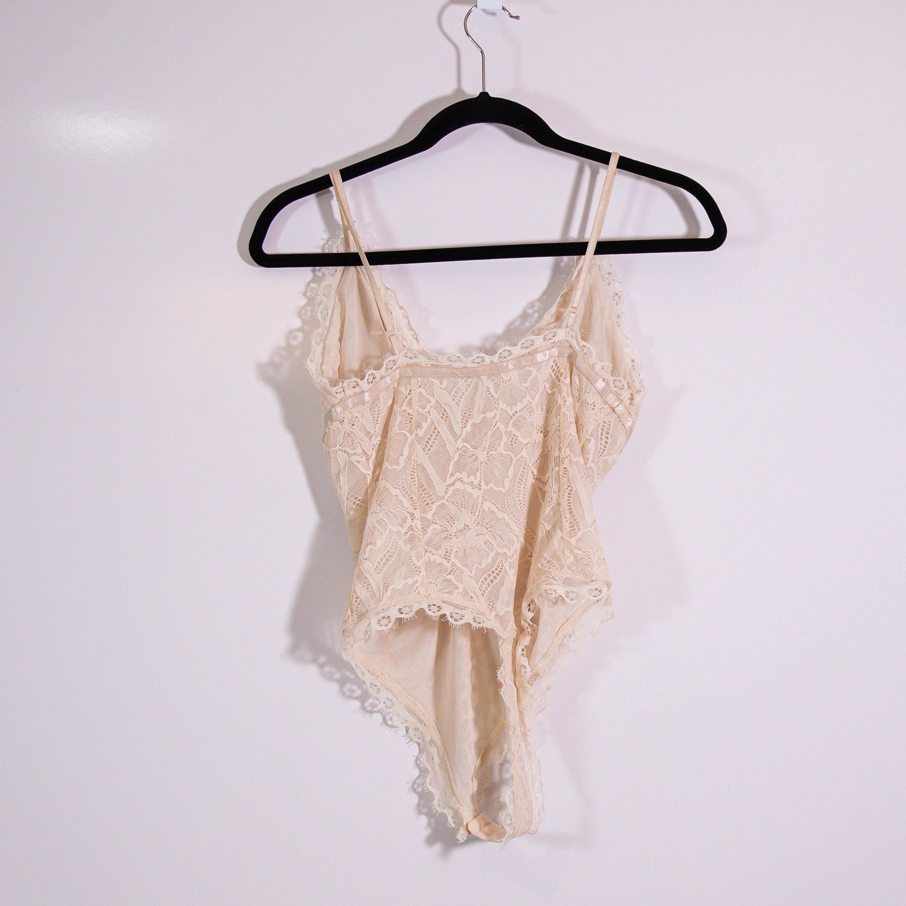 Jonathan Simkhai Standard Nova Recycled Stretch Allover Lace Bodysuit Champagne