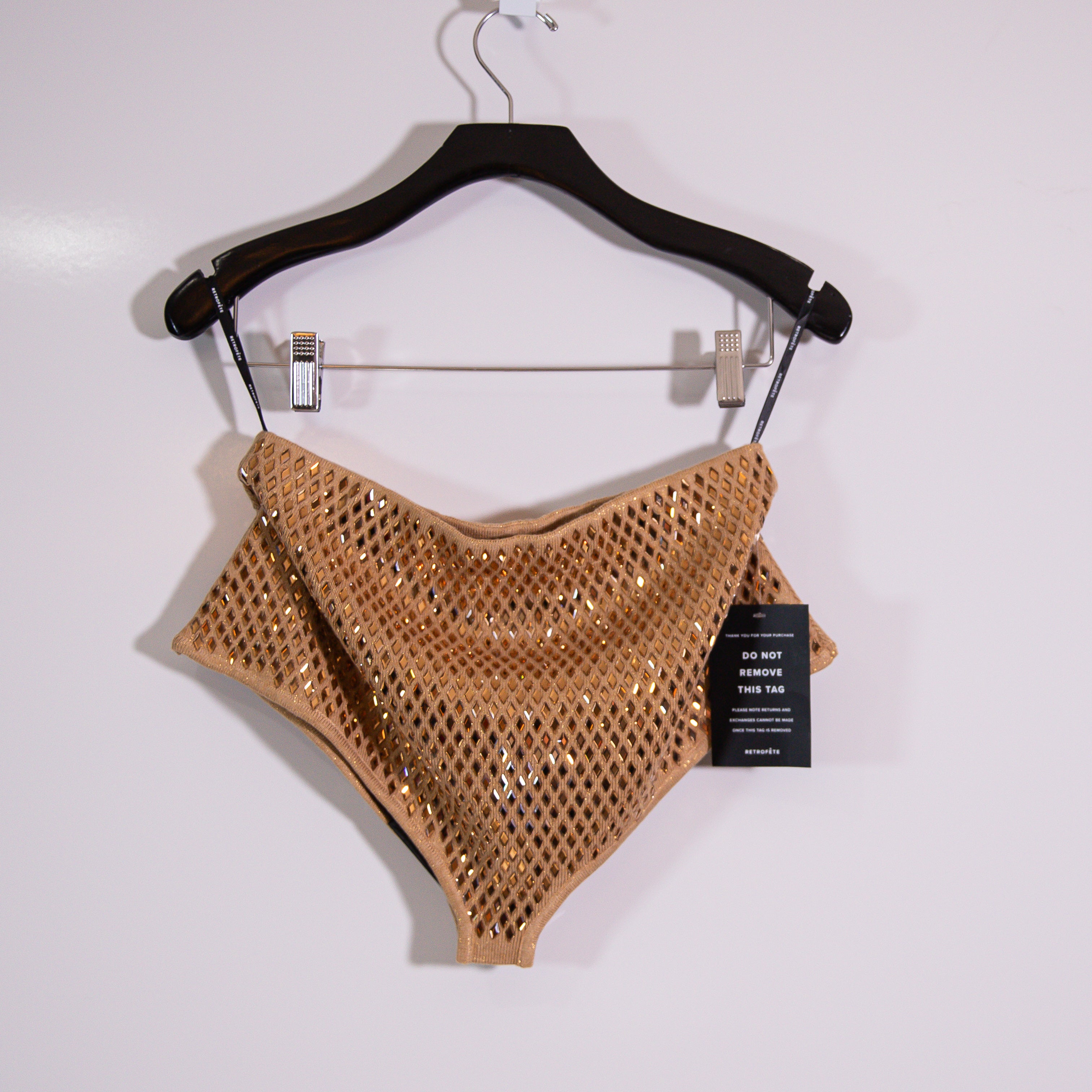 NEW Retrofete Tru Crystal Jewel Diamond Embellished Knit Stretch Micro Shorts M