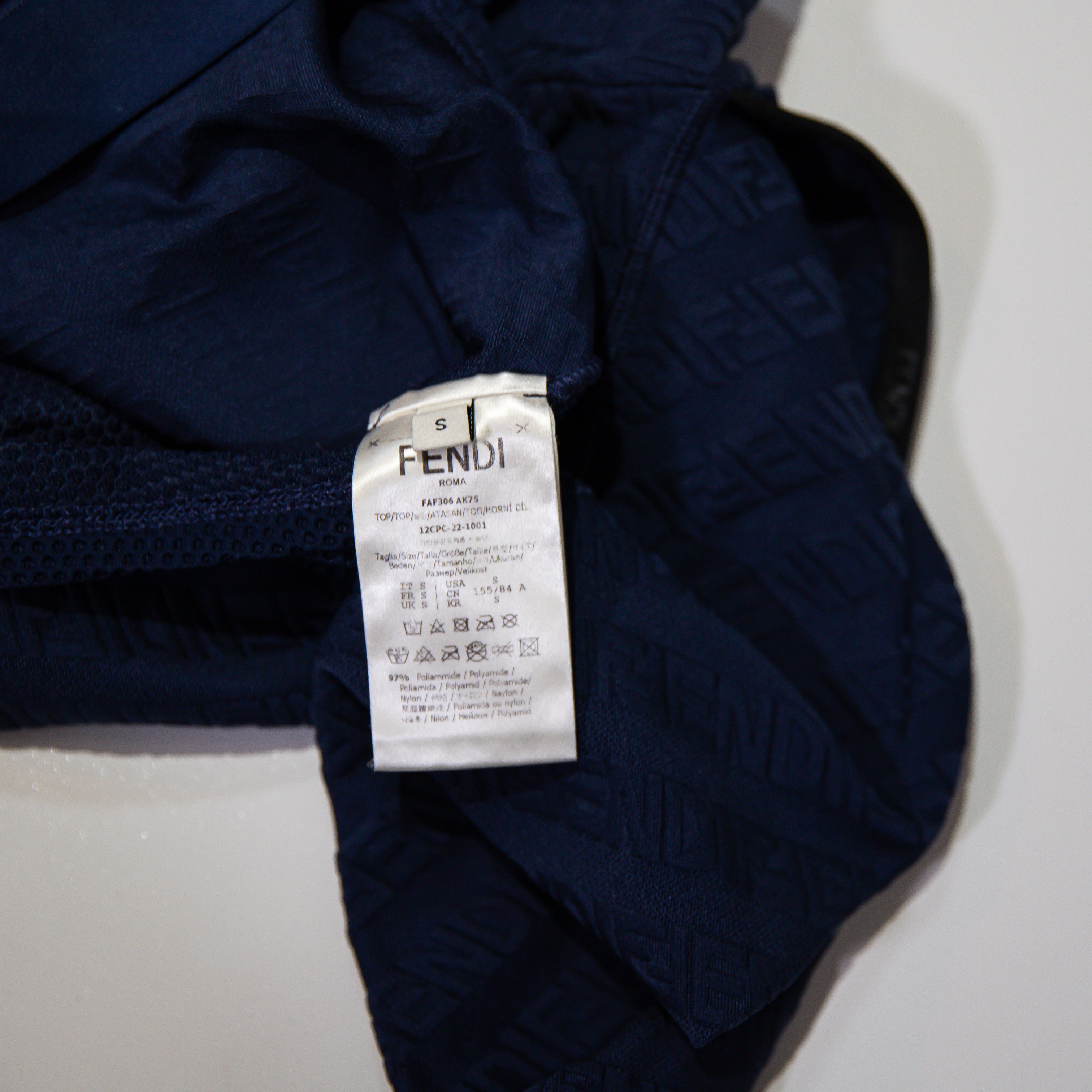 Fendi Women's Blue Logo Jersey Hooded Crop Top Pullover Quarter Zip Jacket Small