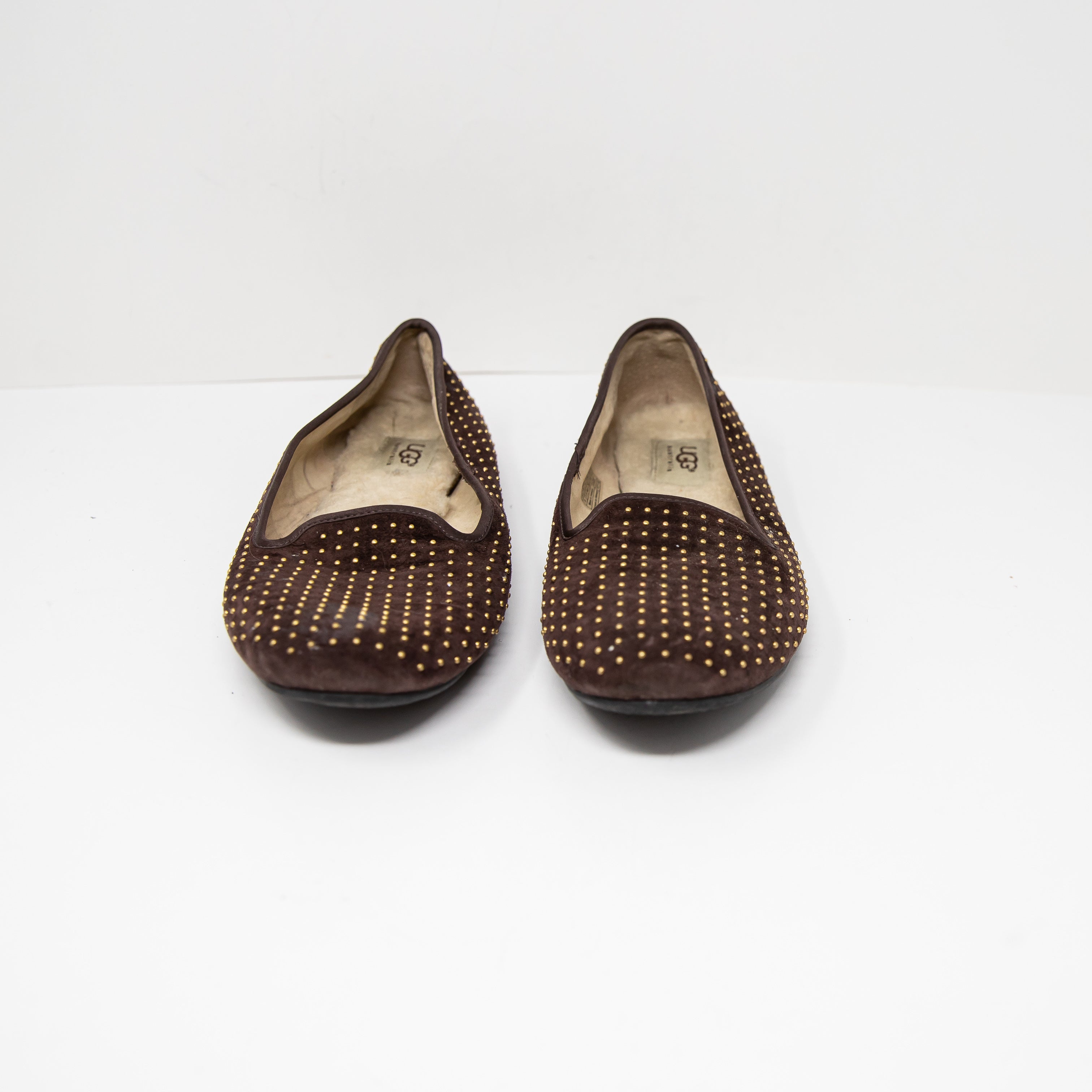 Ugg Alloway Genuine Suede Studded Embellished Shearling Lined Slippers Shoes 9