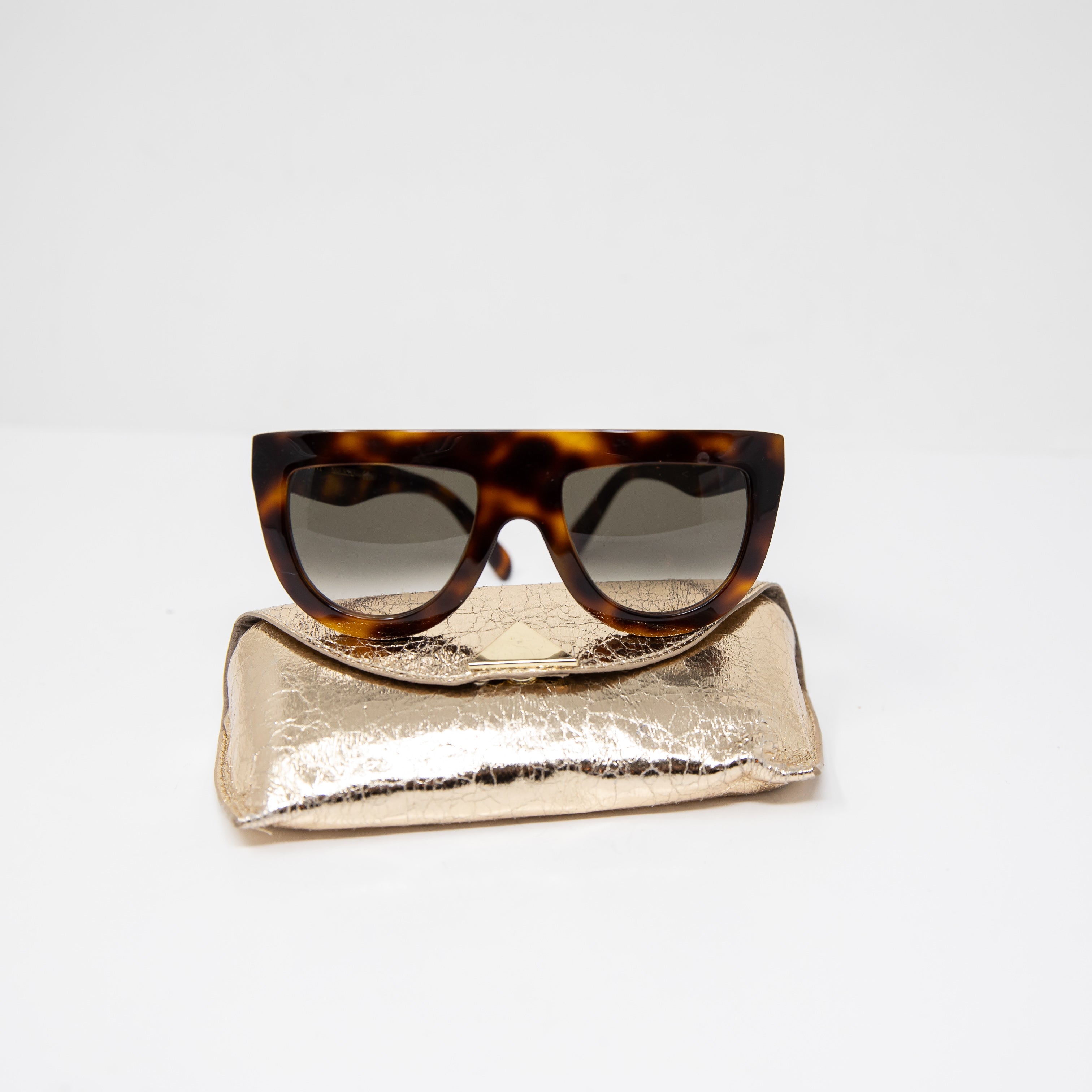 Celine 41398/S 05L Havana Andrea Aviator Tortoise Shell Sunglasses Brown Lens 