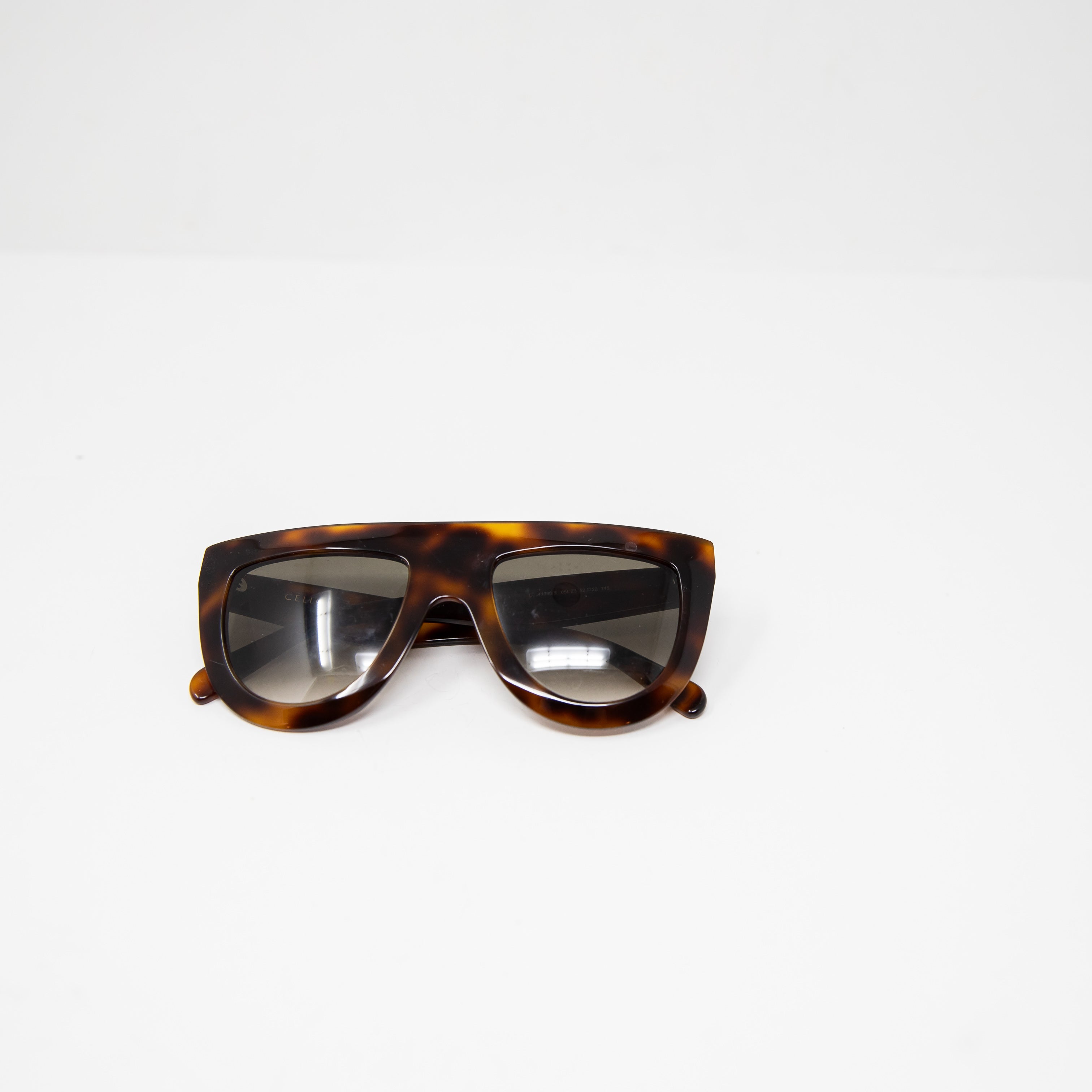 Celine 41398/S 05L Havana Andrea Aviator Tortoise Shell Sunglasses Brown Lens 