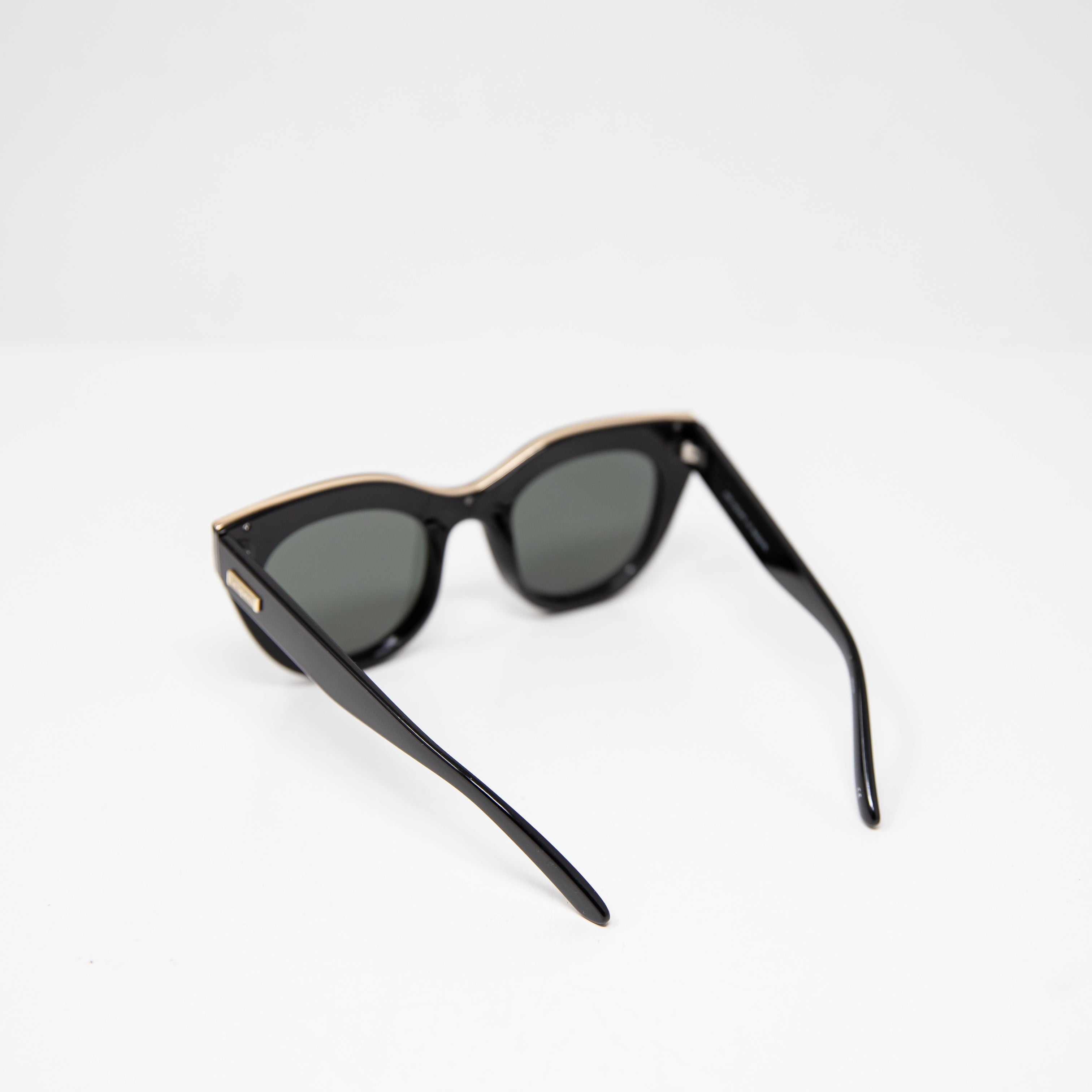 Le Specs Air Heart Oversized Cat Eye Full Rim Plastic Frame Sunglasses Black