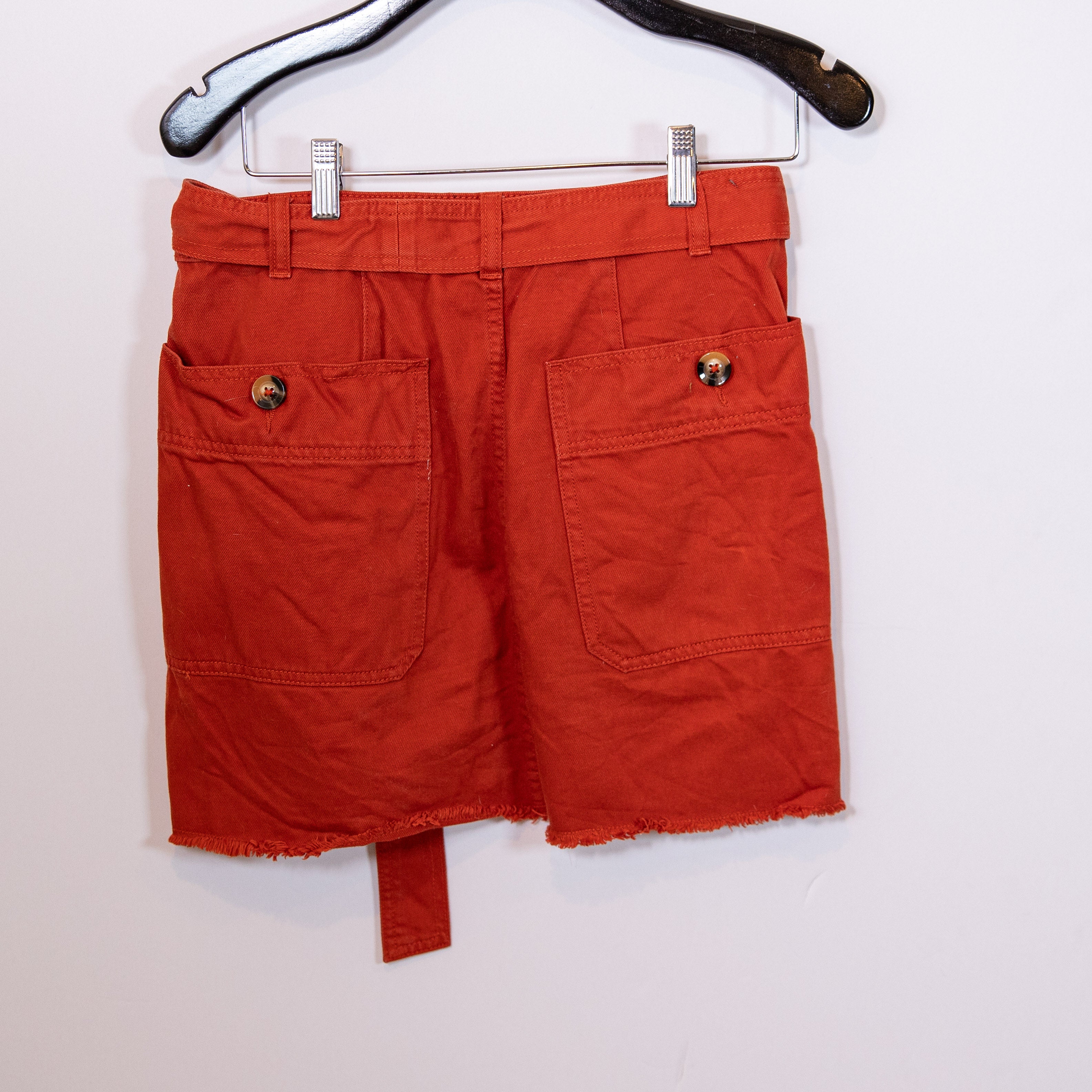 Pilcro And The Letterpress Anthropologie Cotton Tie Waist Mid Rise Mini Skirt 0P