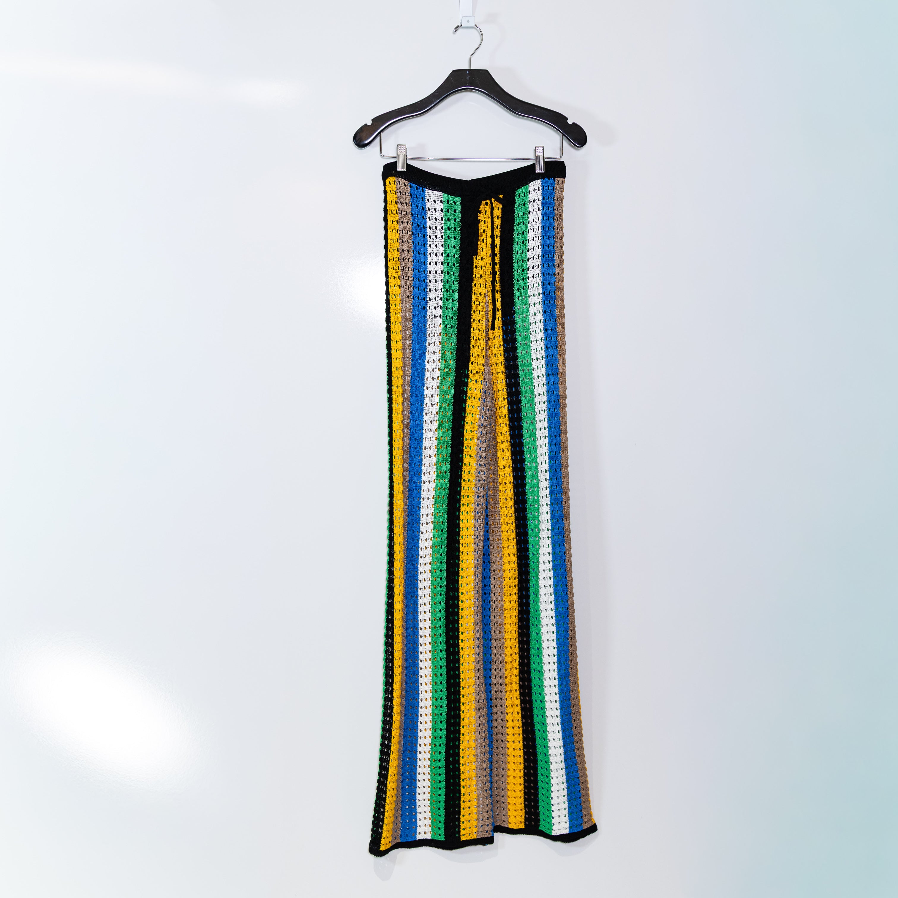 Simon Miller x Mango Openwork Knit Sweater Straight Leg Pull On Pants Stripe M