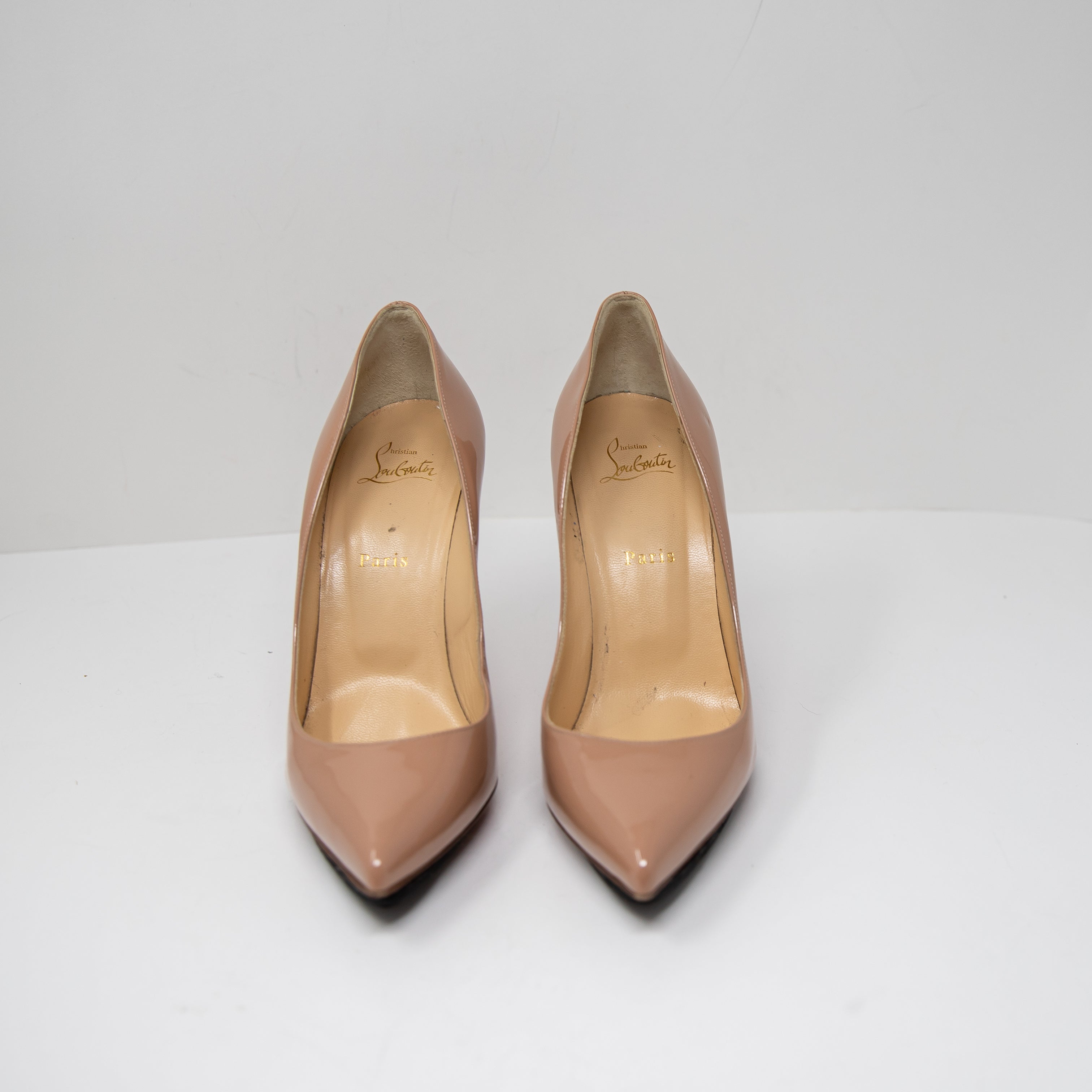 Christian Louboutin So Kate 120mm Patent Leather Stiletto High Heels Pumps Beige