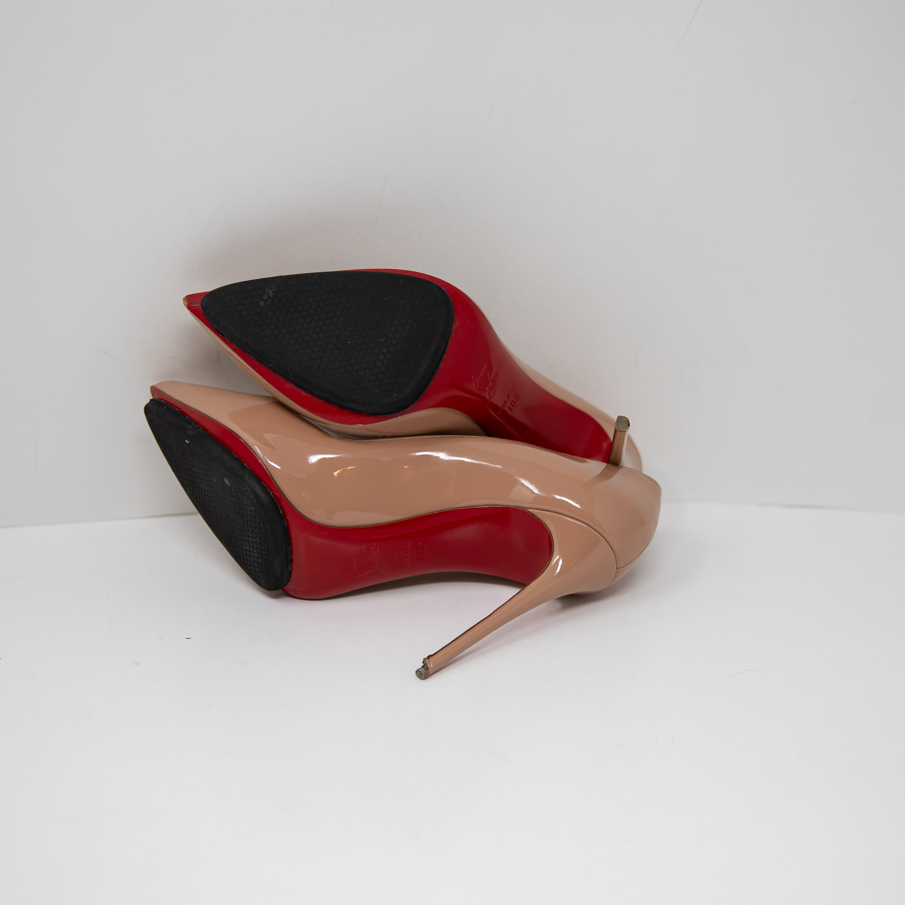 Christian Louboutin So Kate 120mm Patent Leather Stiletto High Heels Pumps Beige