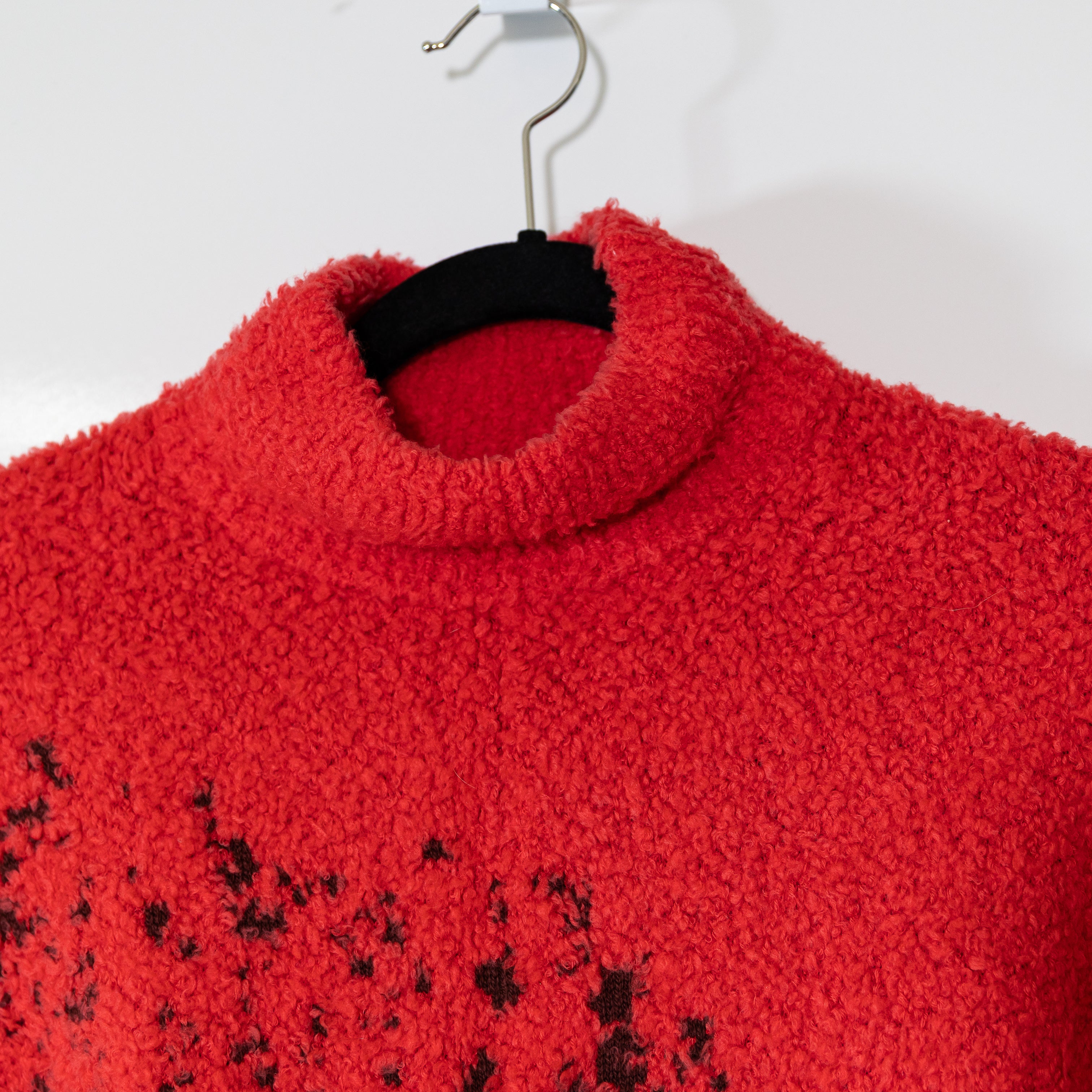 Lululemon Women's Ombre Knit Textured Turtleneck Red Merlot Carnation Sweater 8