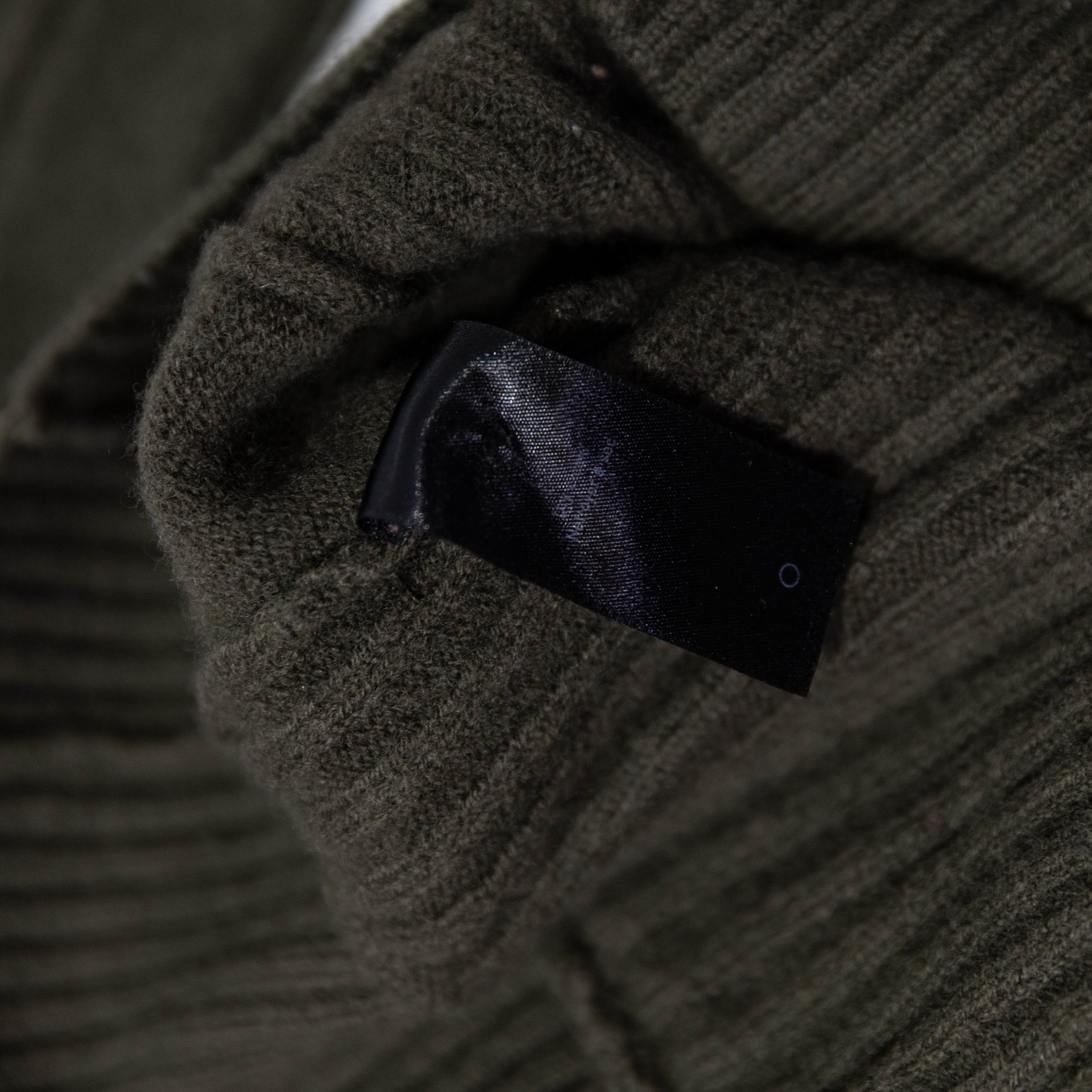 Rag & Bone Dale Merino Wool Knit Stretch Silk Trim Mock Neck Sweater Olive Small