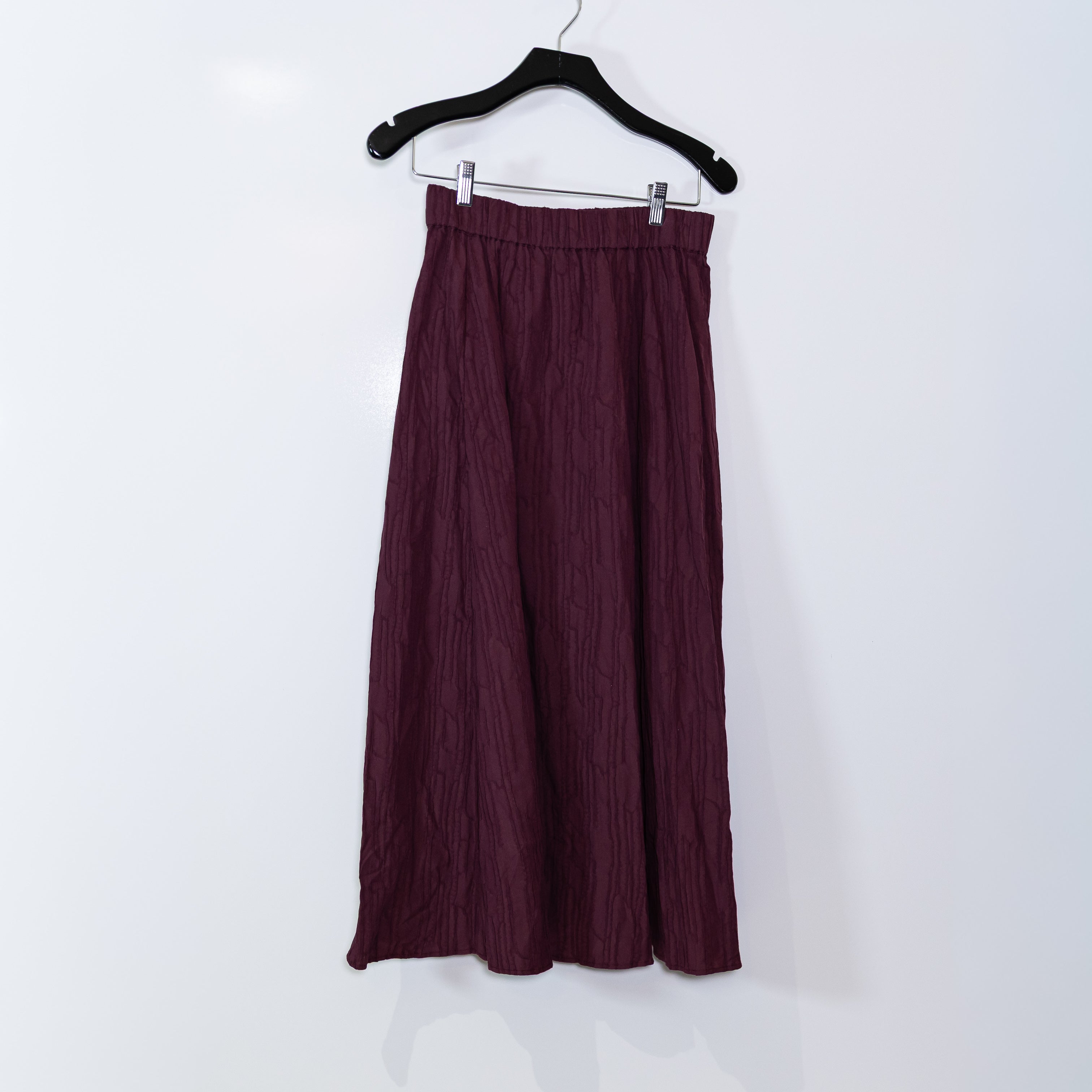 NEW Marie Oliver Sasha Pull On Stretch Waist A Line Midi Skirt Merlot XS