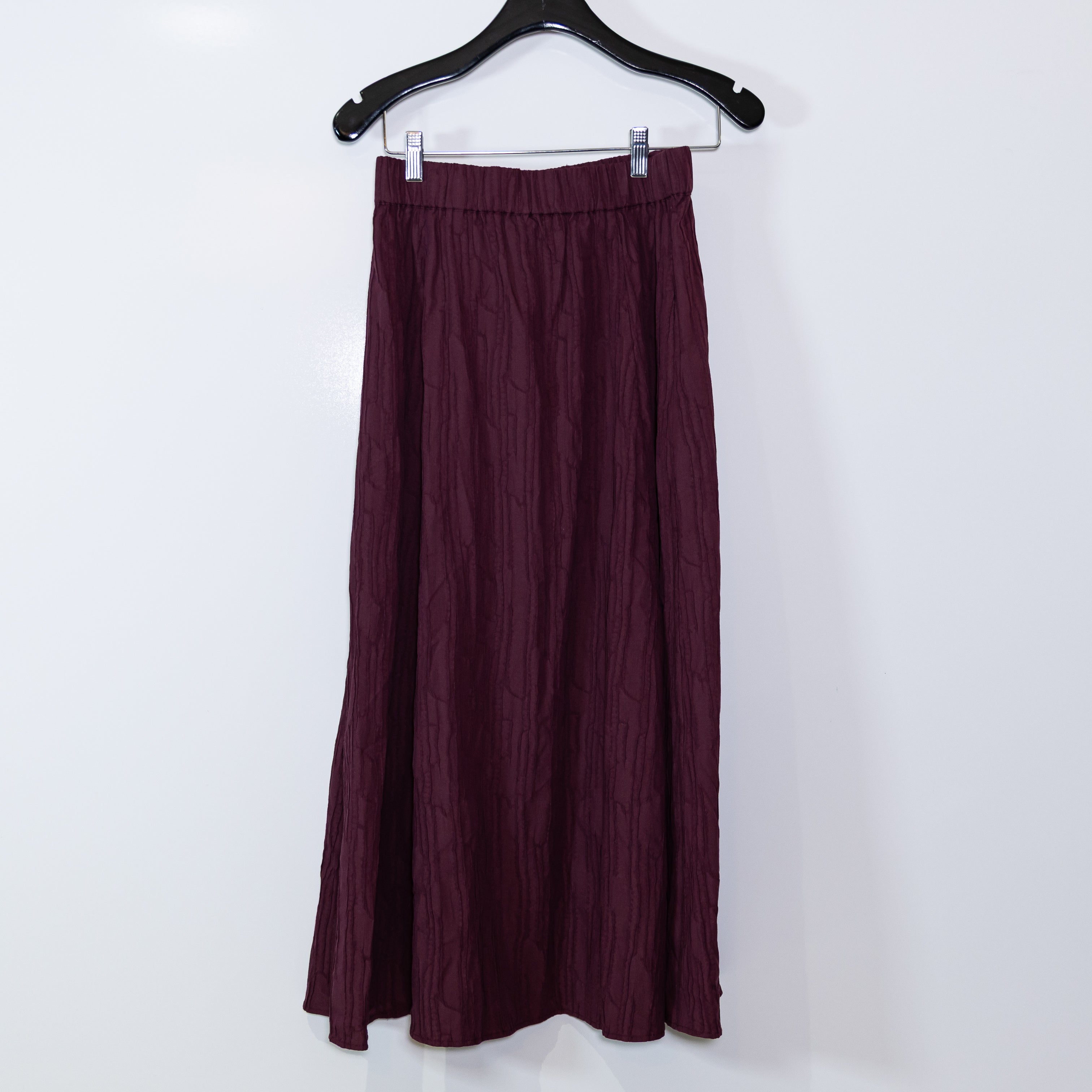 NEW Marie Oliver Sasha Pull On Stretch Waist A Line Midi Skirt Merlot XS