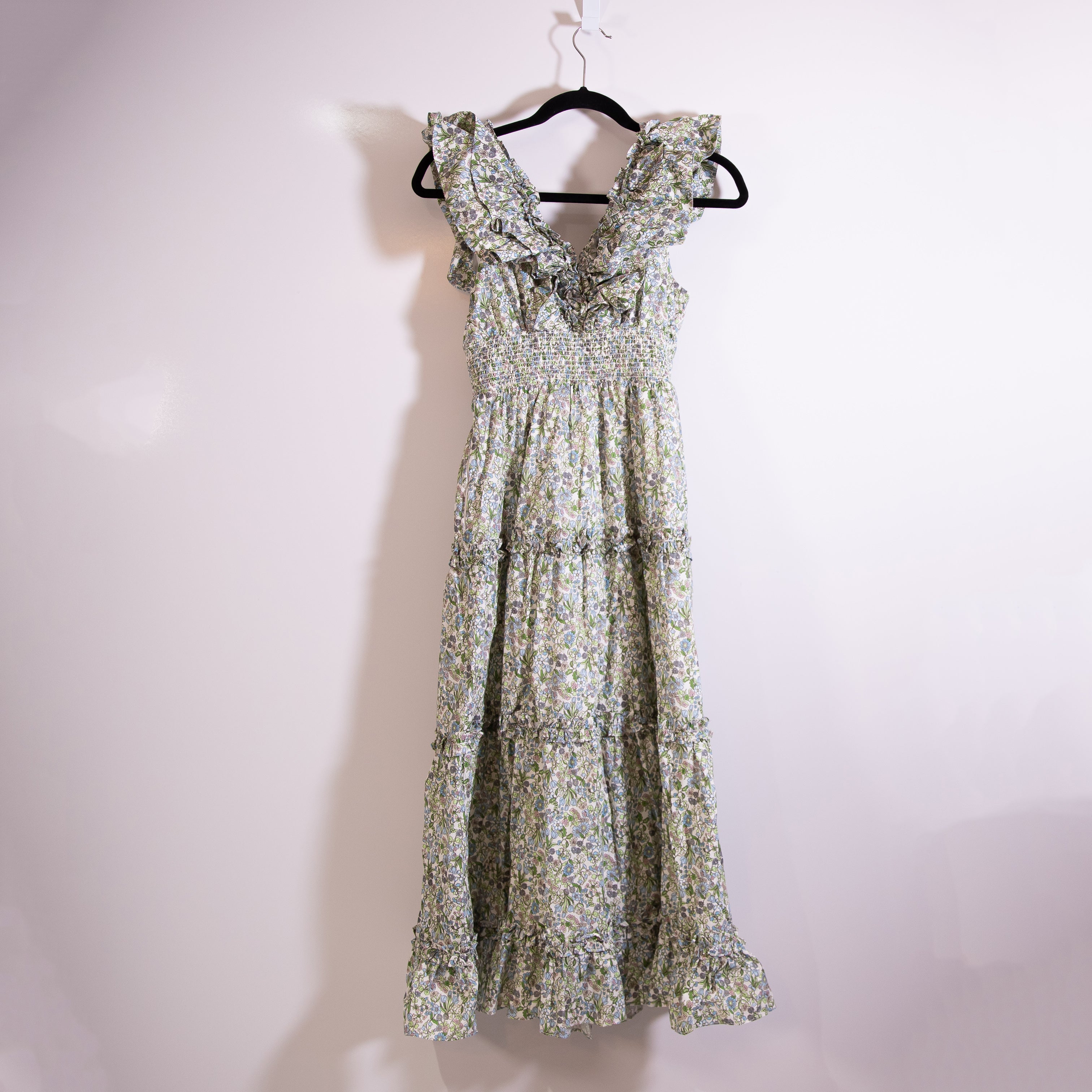 NEW Tuckernuck Hyacinth House Rhodes Cotton Poplin Ruffle Tier Midi Dress Ditzy