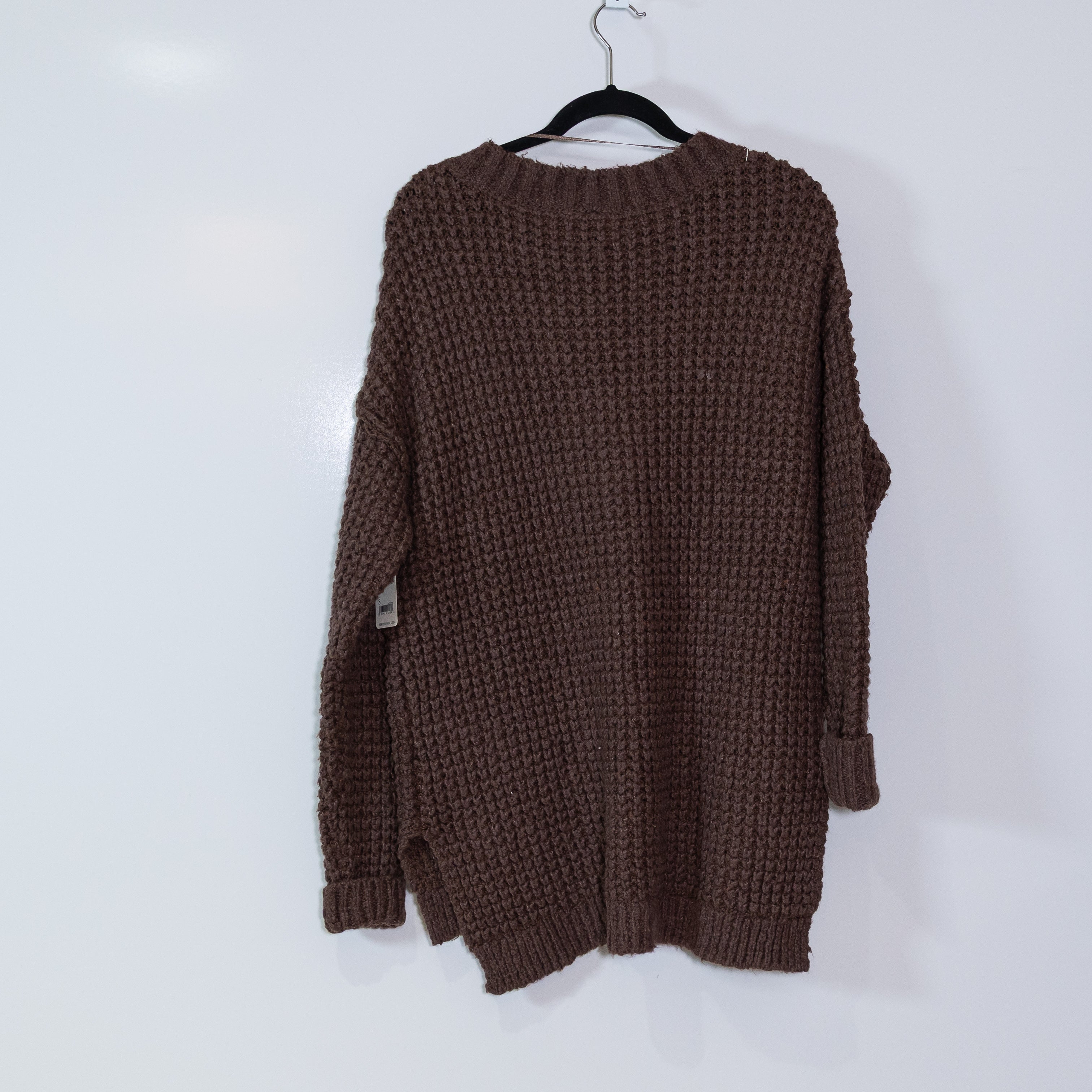 NEW Free People Whistle Thermal Henely Cotton Blend Knit Sweater Top Brownstone