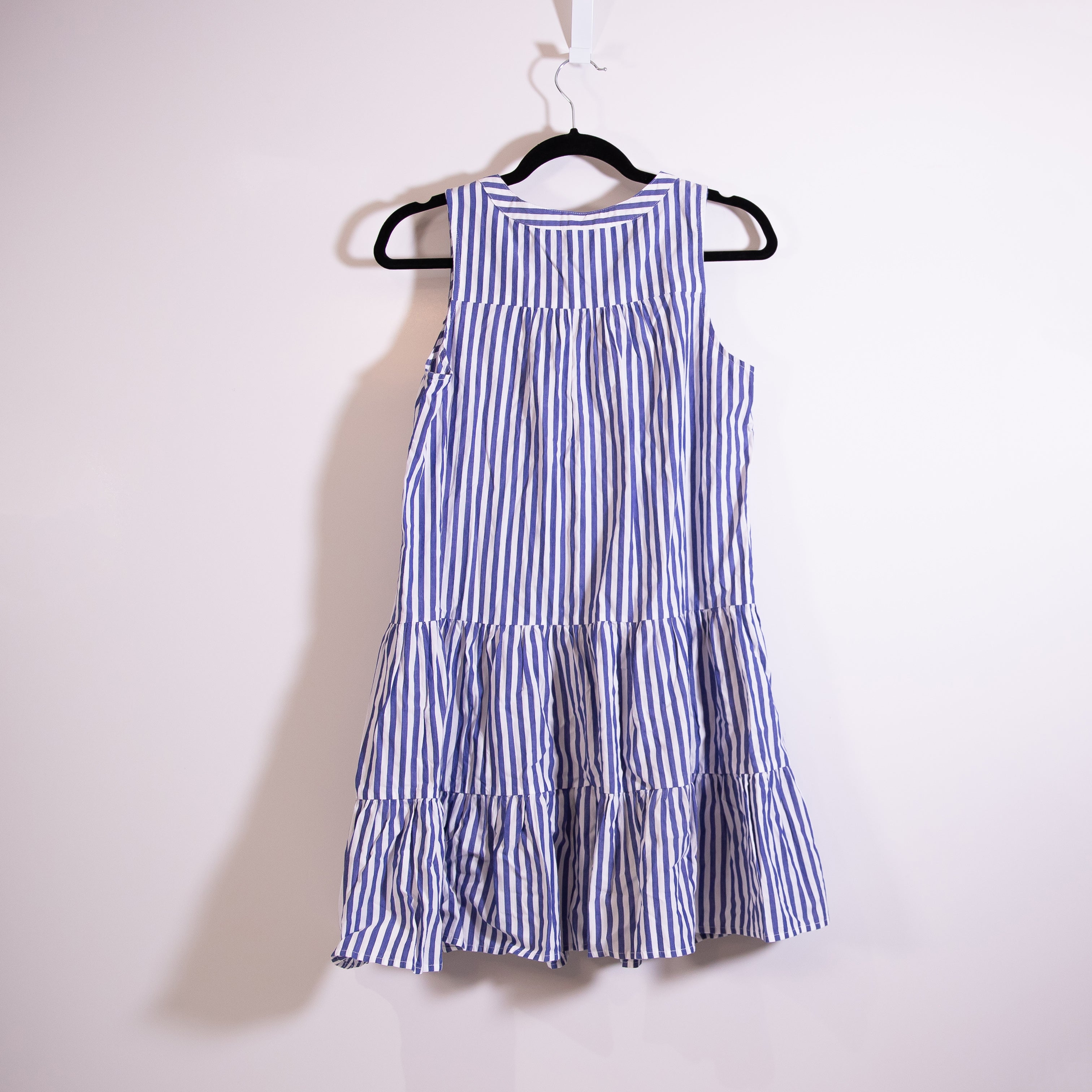Pomander Place Tuckernuck Kenzo Blue White Stripe Sleeveless Cotton Poplin Dress
