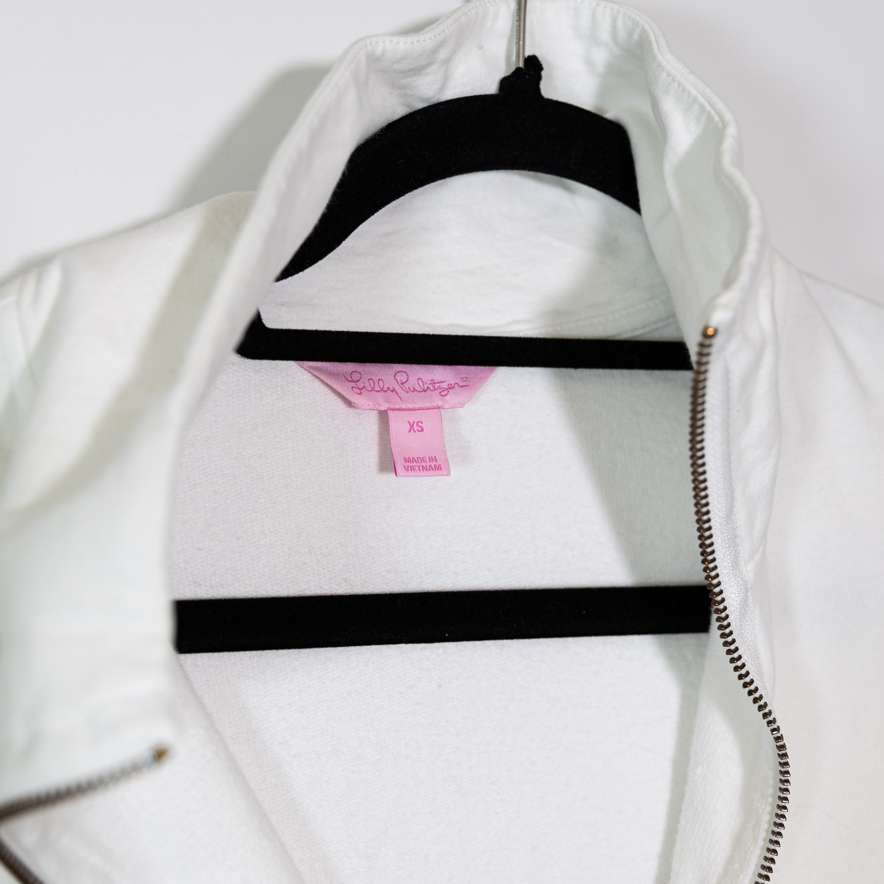 Lilly Pulitzer Women's Cotton Stretch Knit Full Zip Jacket Solid White XS