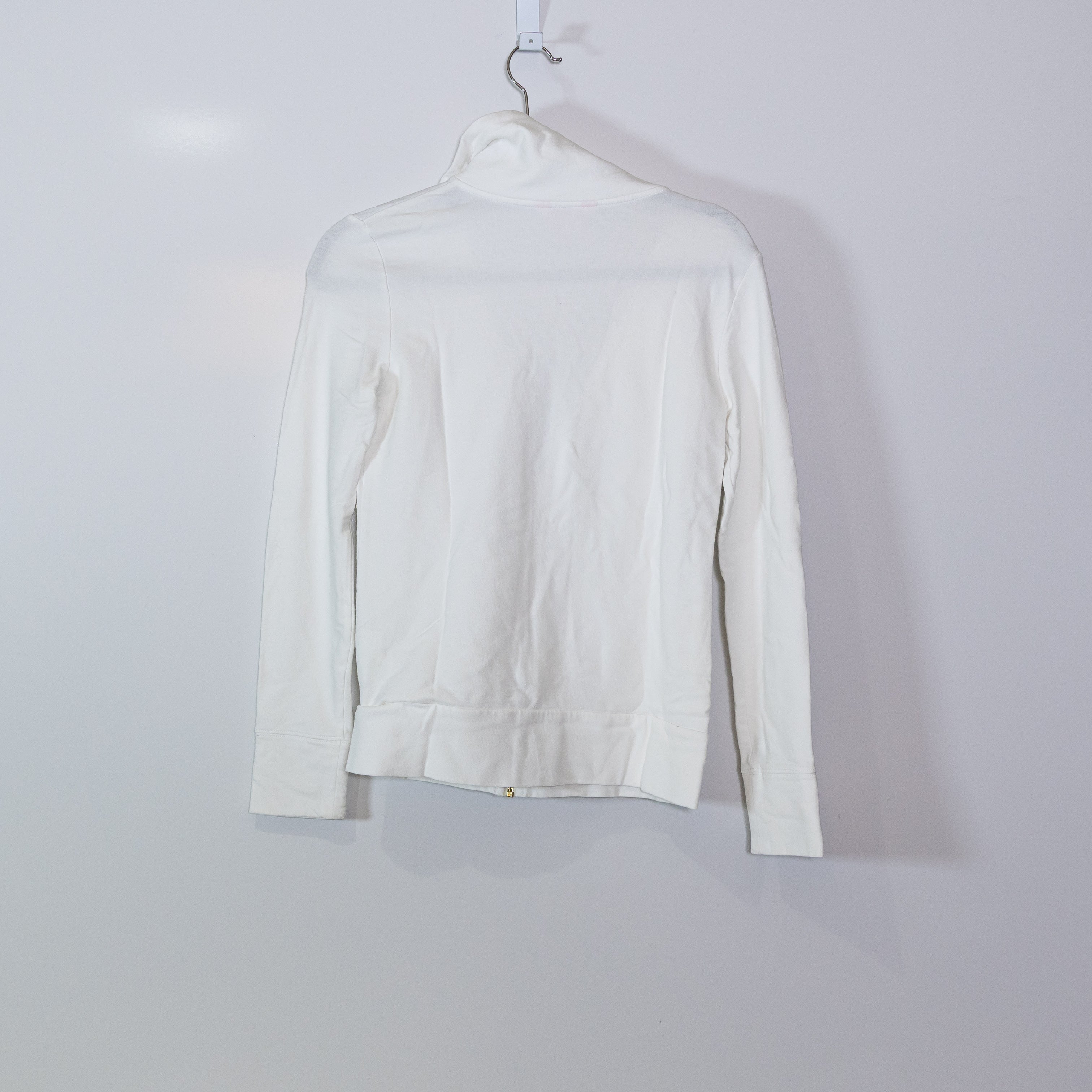 Lilly Pulitzer Women's Cotton Stretch Knit Full Zip Jacket Solid White XS