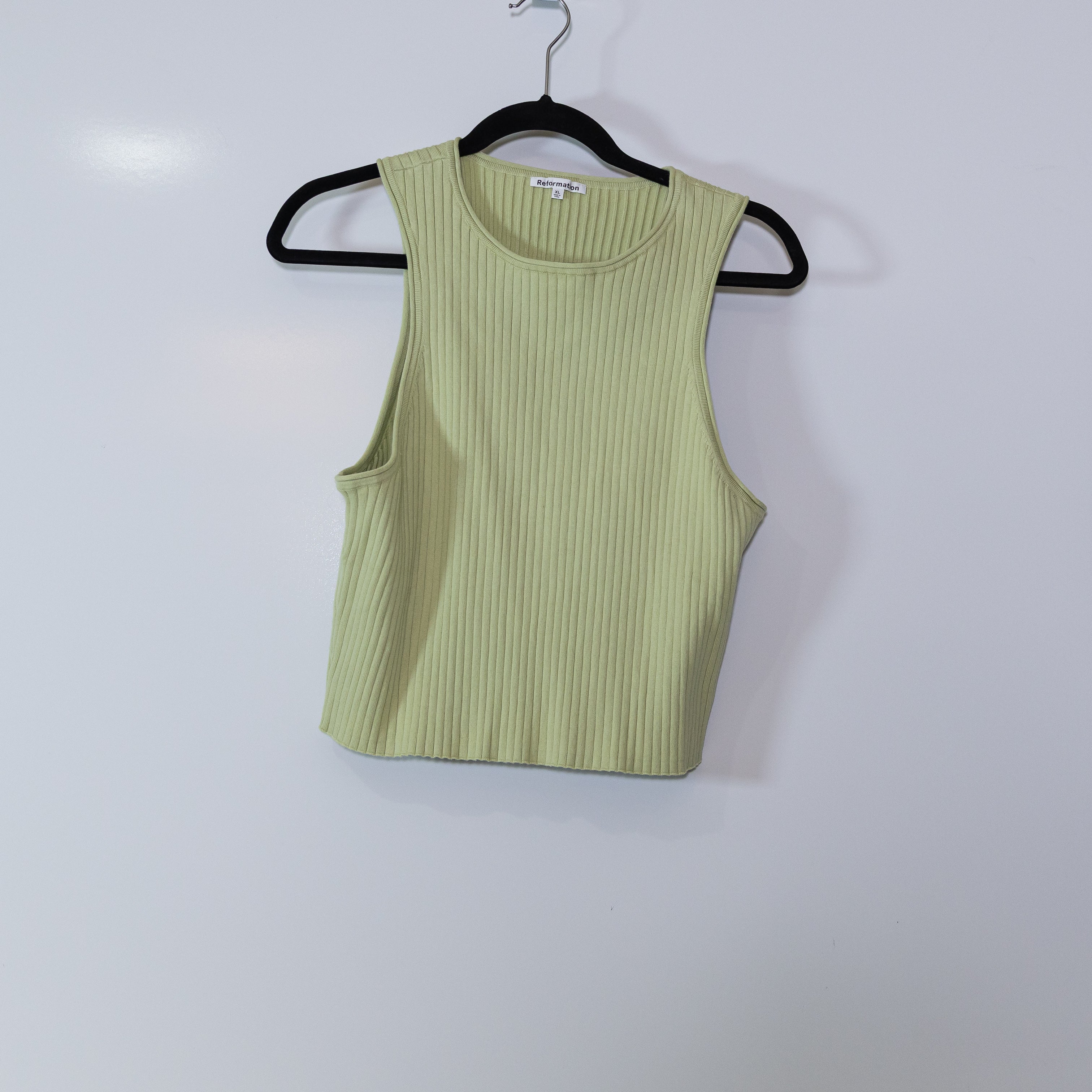Reformation Carlotta Organic Cotton Blend Ribbed Knit Stretch Sleeveless Sweater