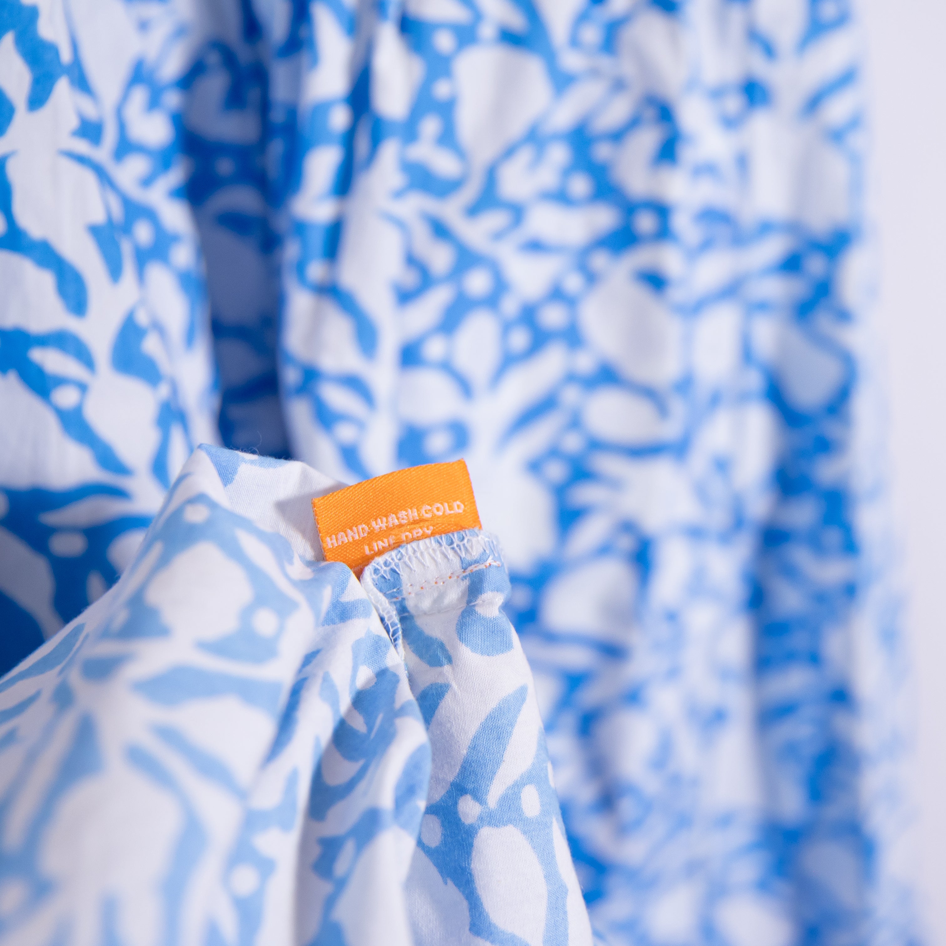 Oliphant Tuckernuck Canary Blue White Cotton Poplin Tiered Pullover Midi Dress