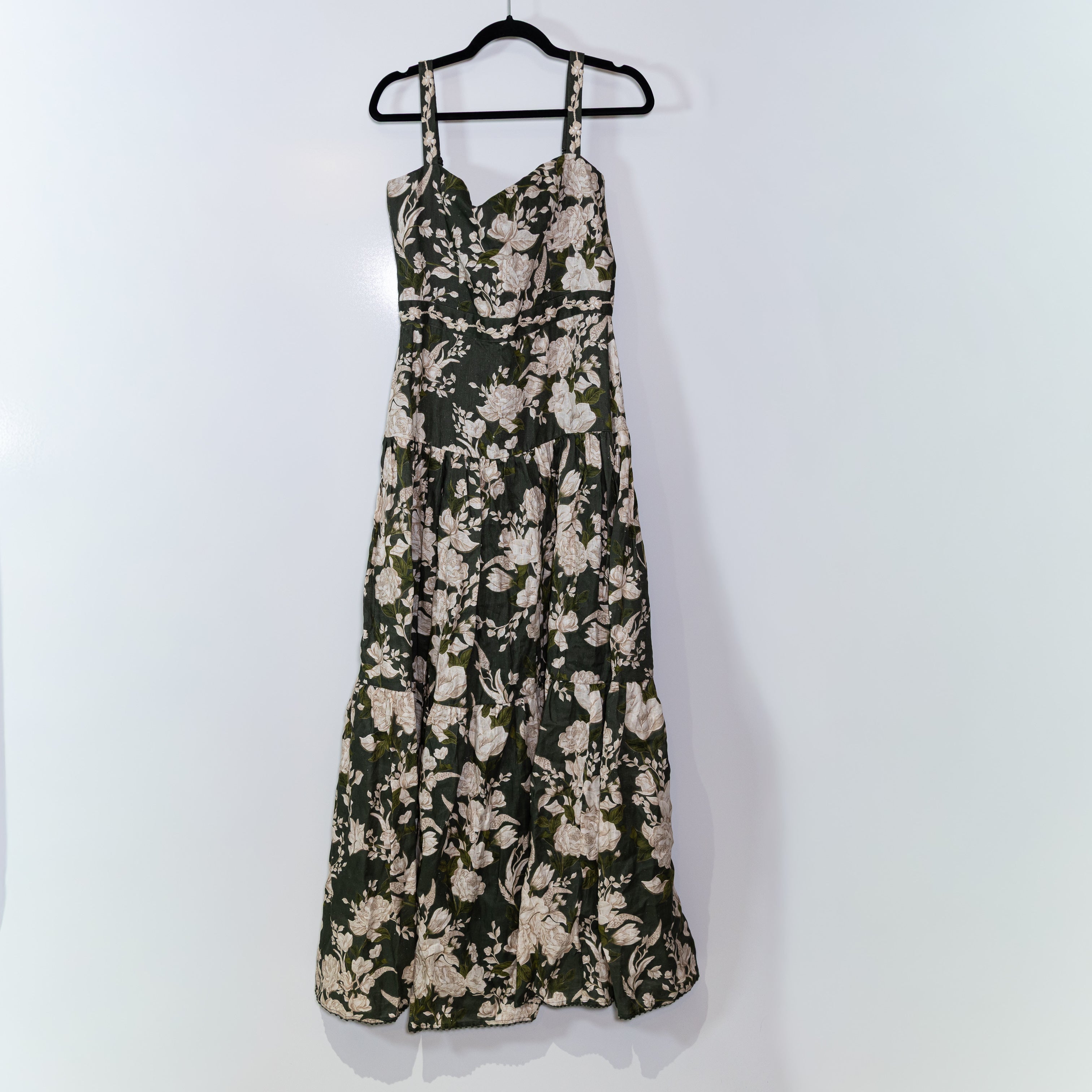 NEW Agua By Agua Bendita Lima Cotton Square Neck Maxi Gardenia Multicolor Dress