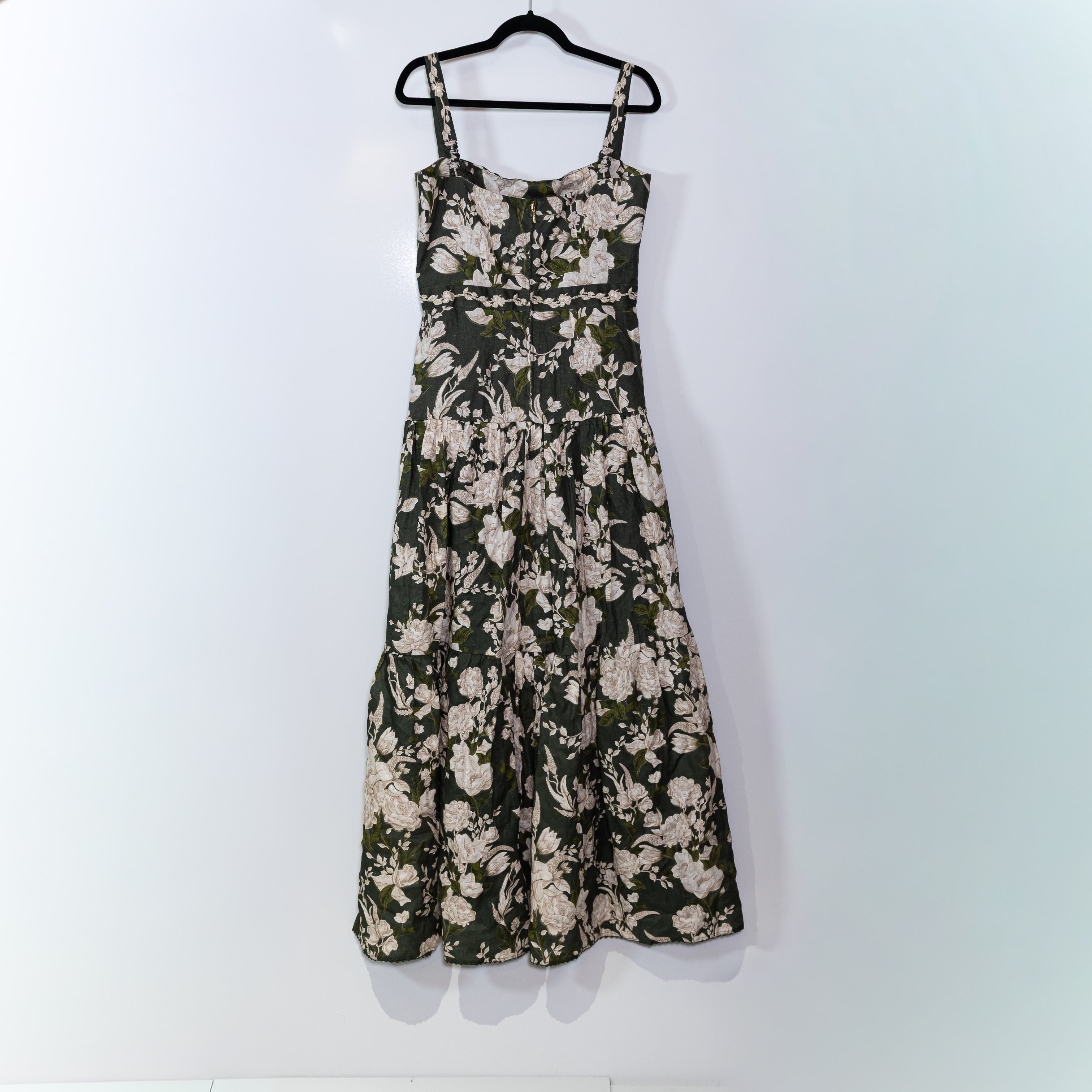 NEW Agua By Agua Bendita Lima Cotton Square Neck Maxi Gardenia Multicolor Dress
