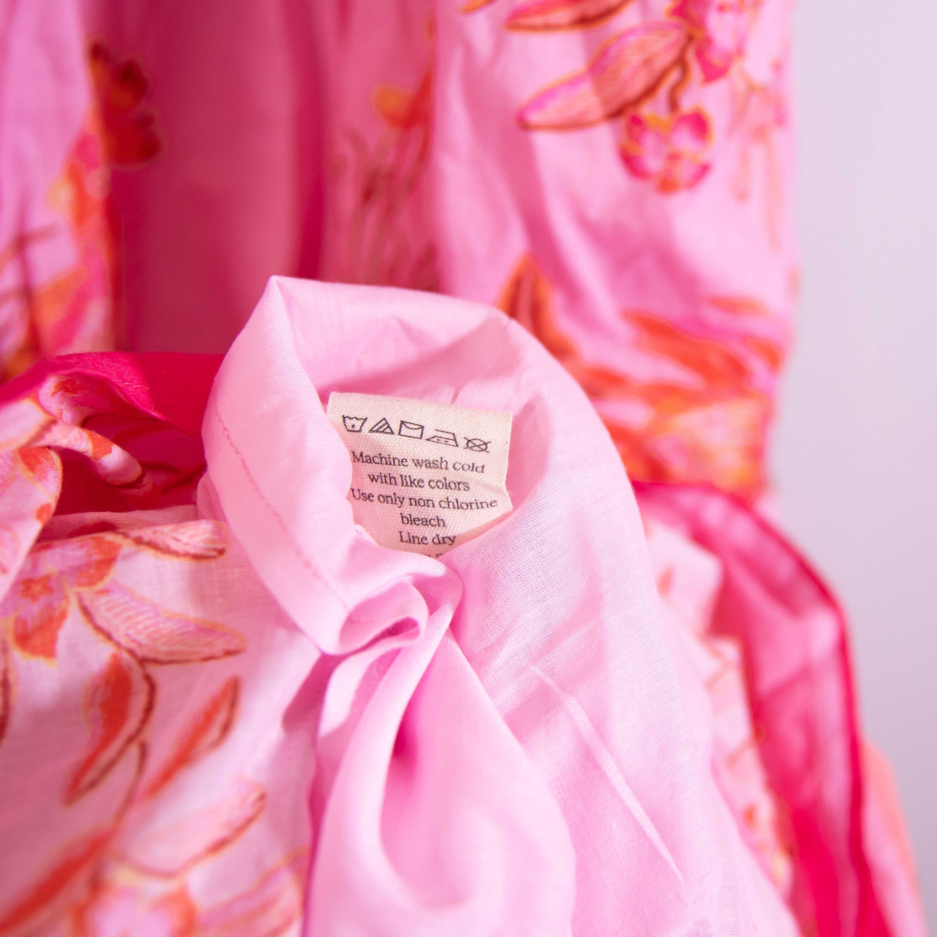 Banjanan Hannah Cotton Ruffle Tiered Pullover Maxi Dress Botany Pink Mist XS