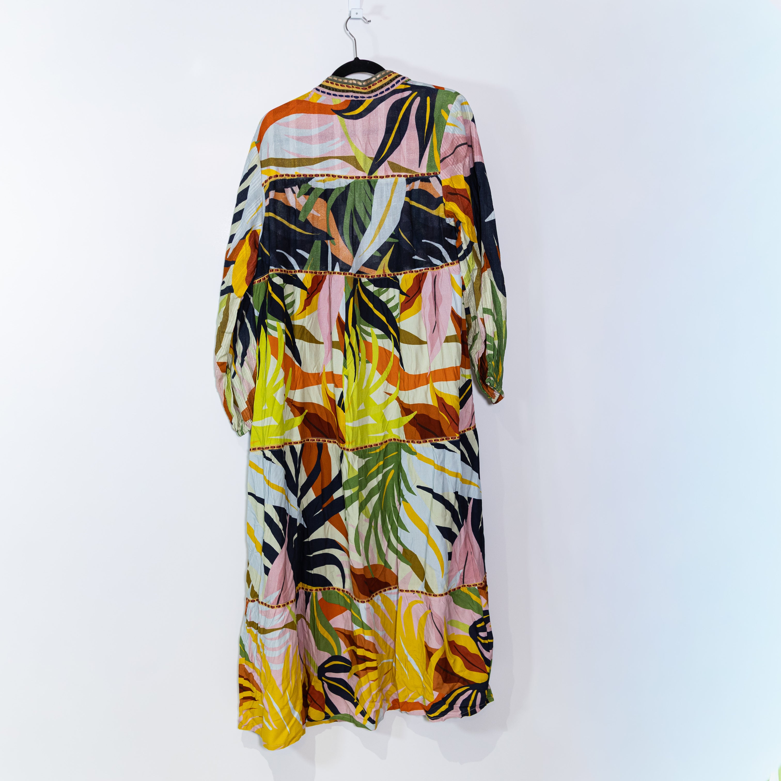 NEW Conditions Apply x Anthropologie Bl-nk Tiered Leaf Duster Tropical Cardigan