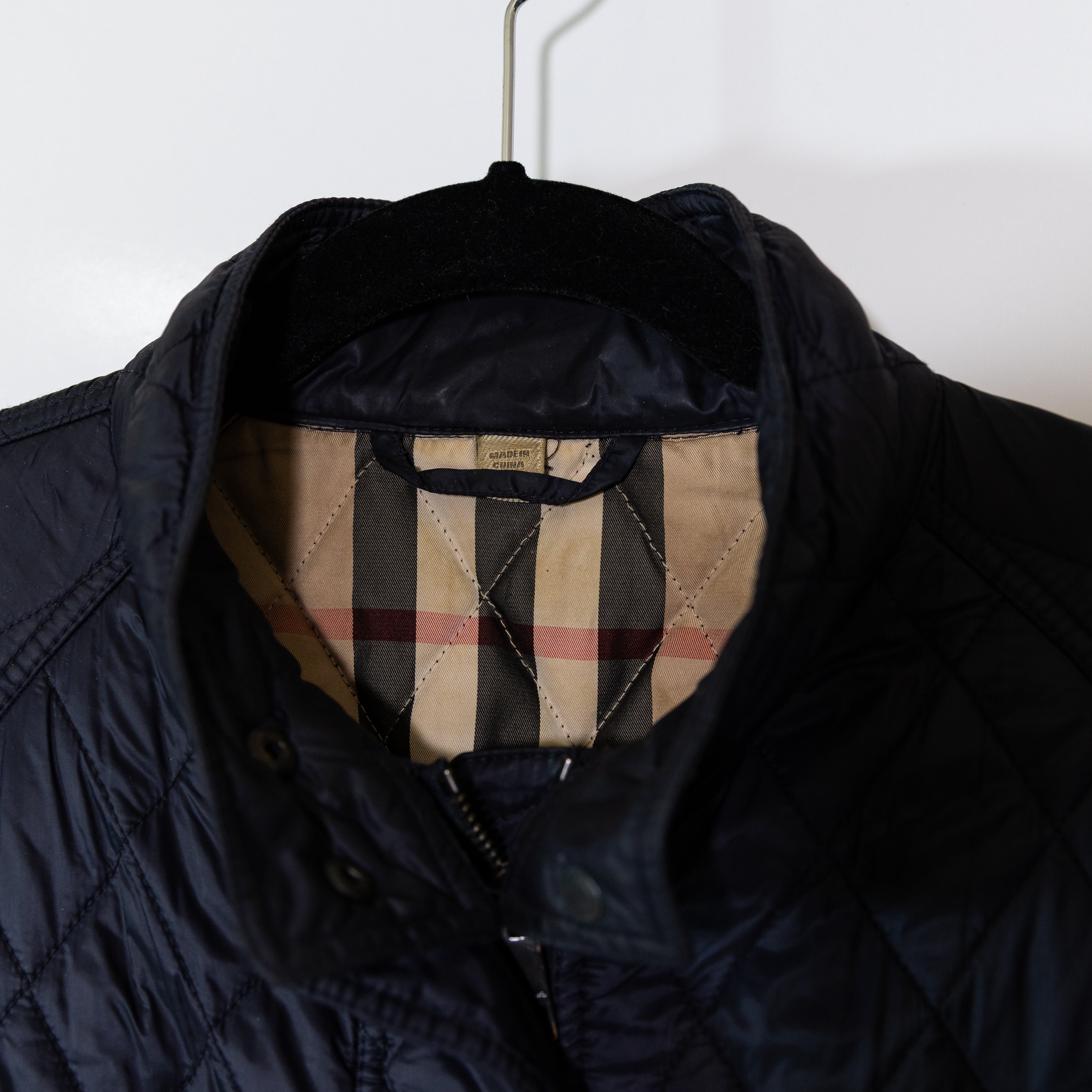 Burberry Brit Women's Full Zip Snap Button Quilted Water Resistant Jacket Blue