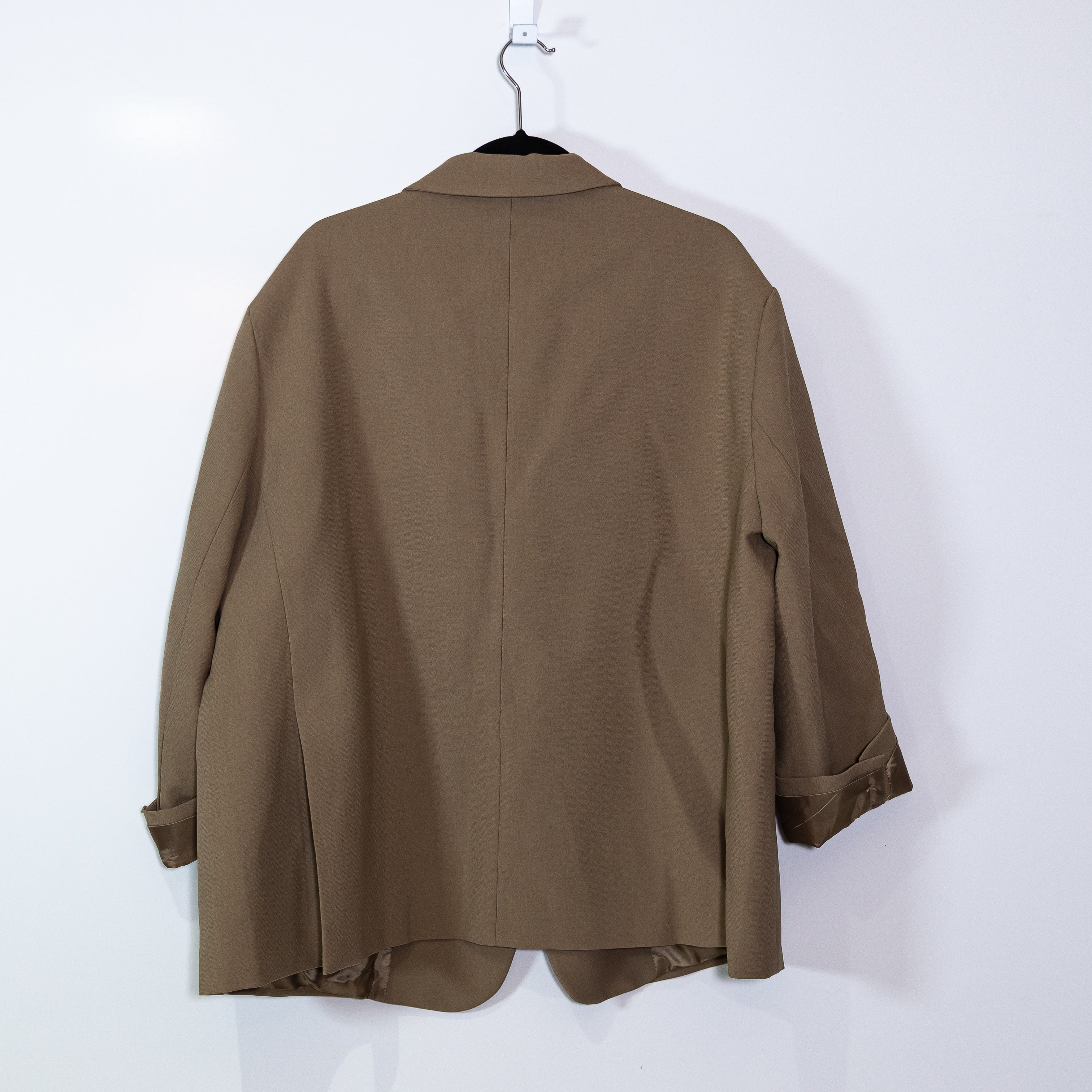 The Frankie Shop Bea Two Button Oversized Blazer Jacket Brown Neutral Small