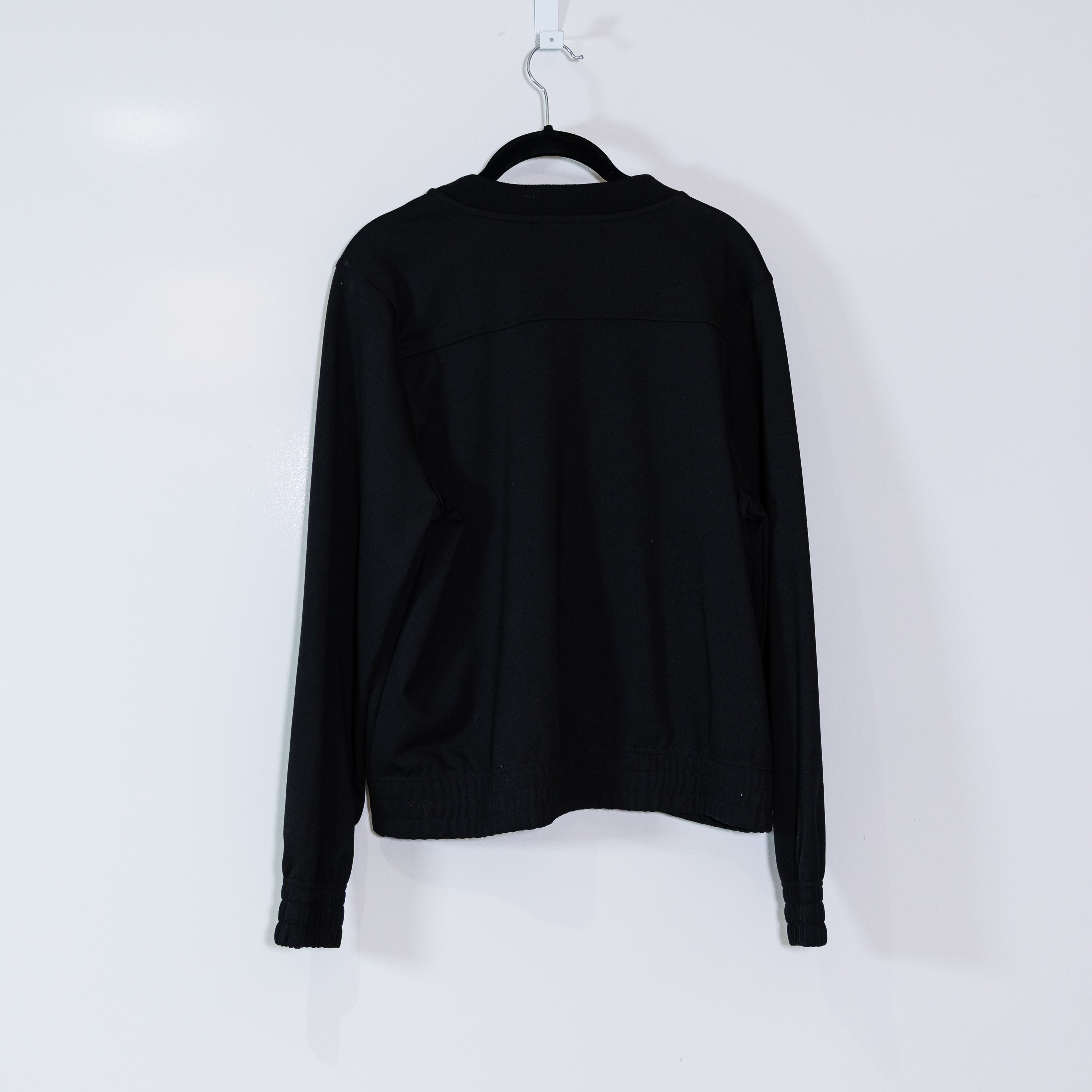 NEW Banana Republic Women's Full Zip Knit Stretch Collarless Jacket Black Large