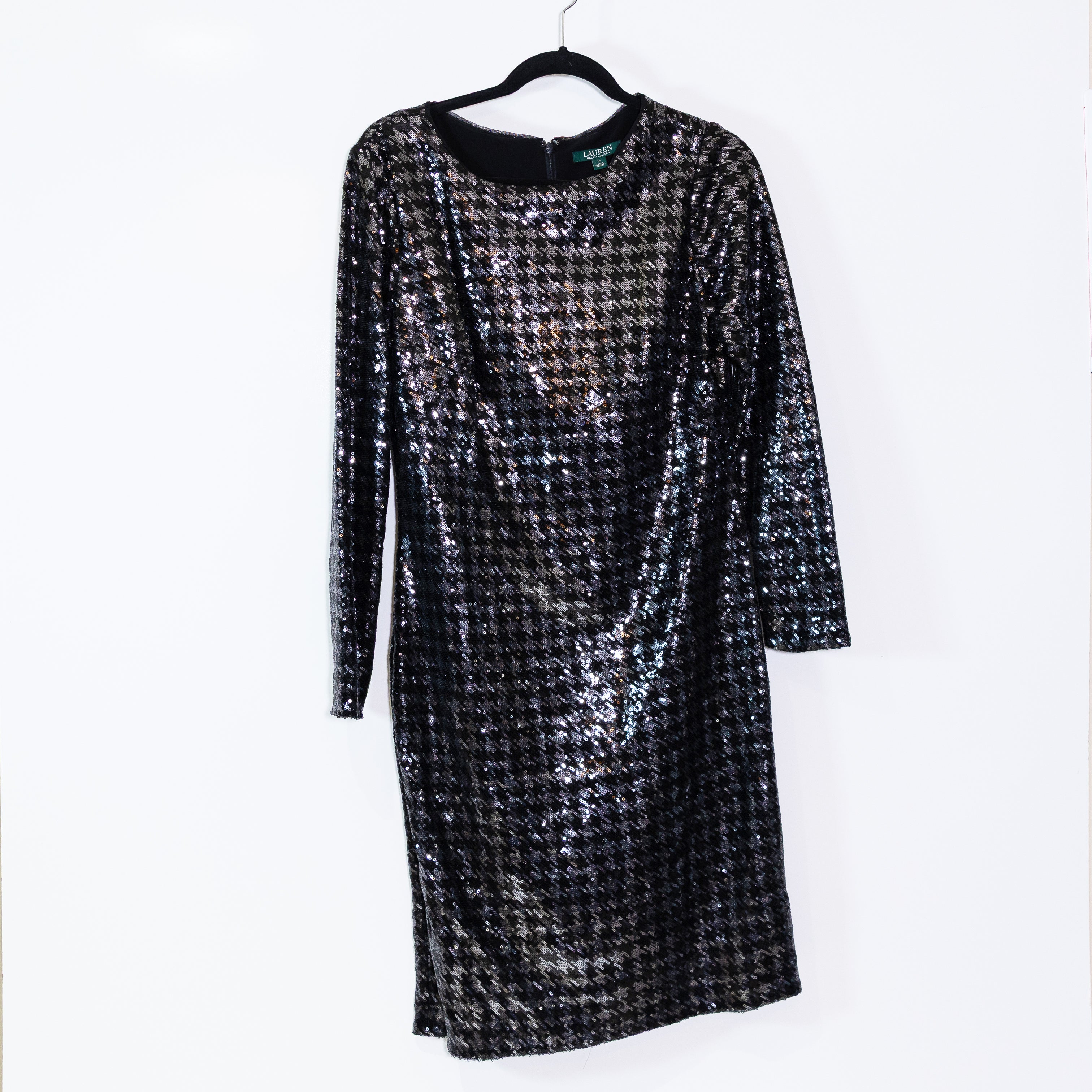 LAUREN Ralph Lauren Women's Sequin Sparkle Embellished Mini Party Cocktail Dress